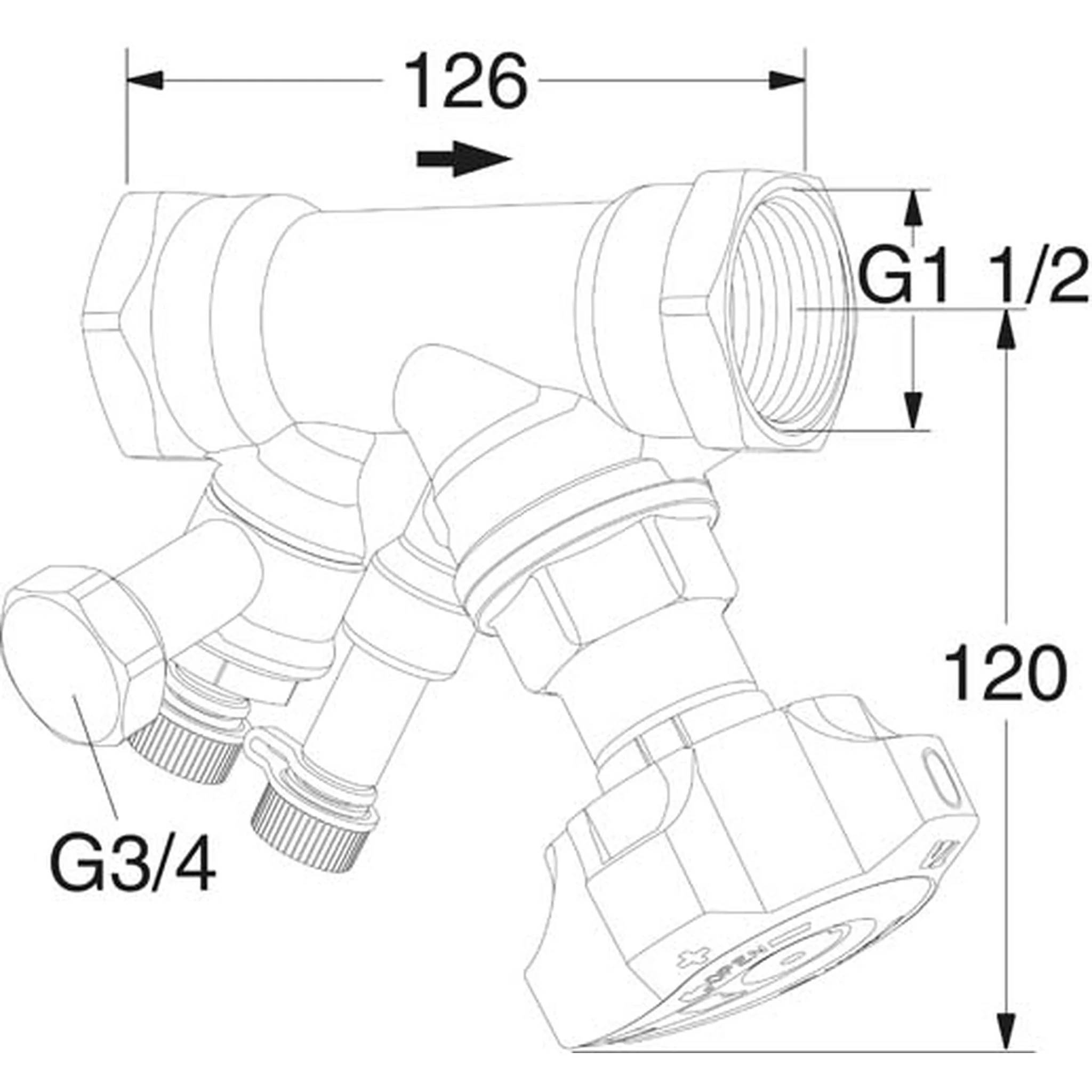 IMI Heimeier STAD Einregulierungsventil 6/4 Zoll mit Entleeradapter, 52851640, 1 Stk.