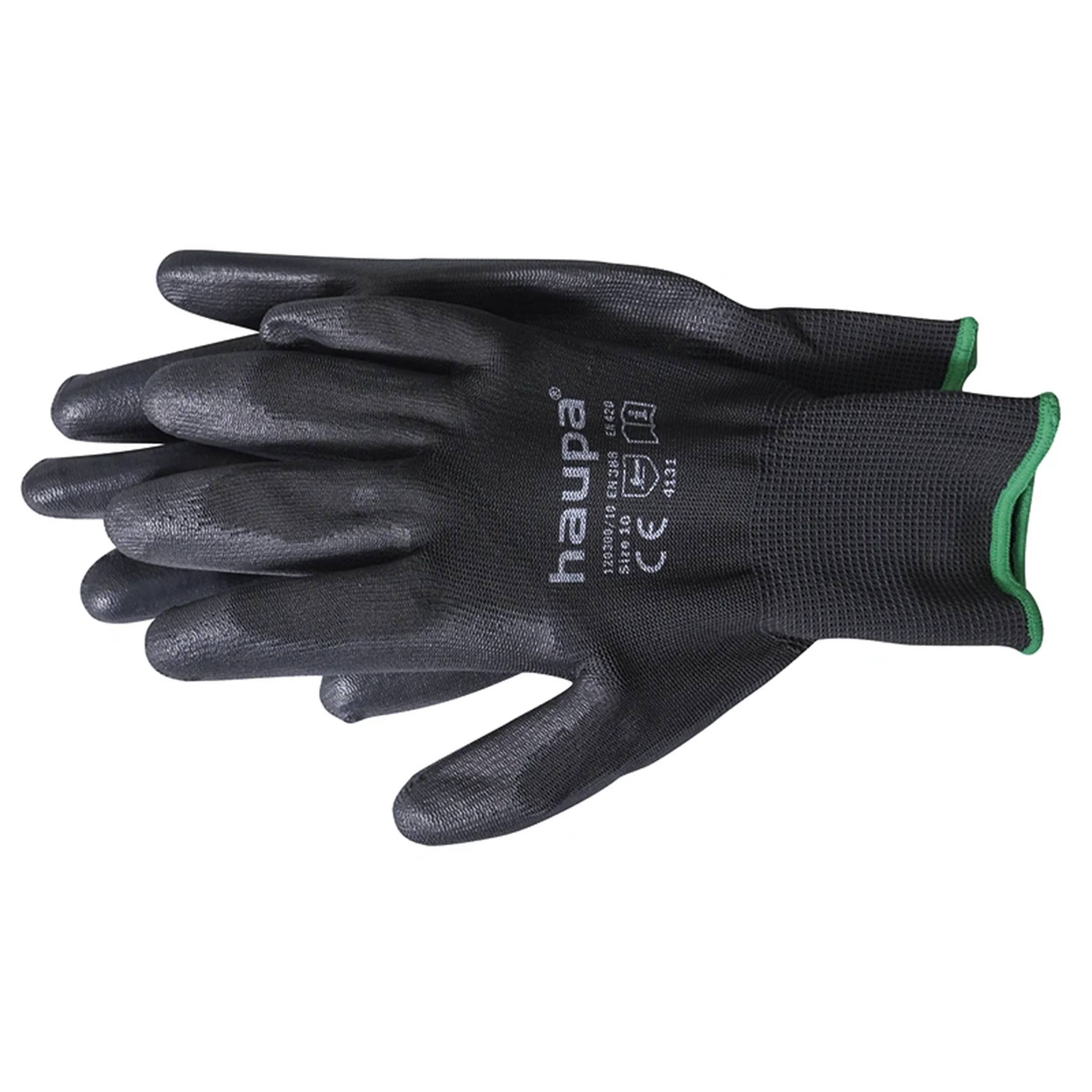 HAUPA PU-Textil-Handschuh, schwarz, Gr. 7, 12 Stk.