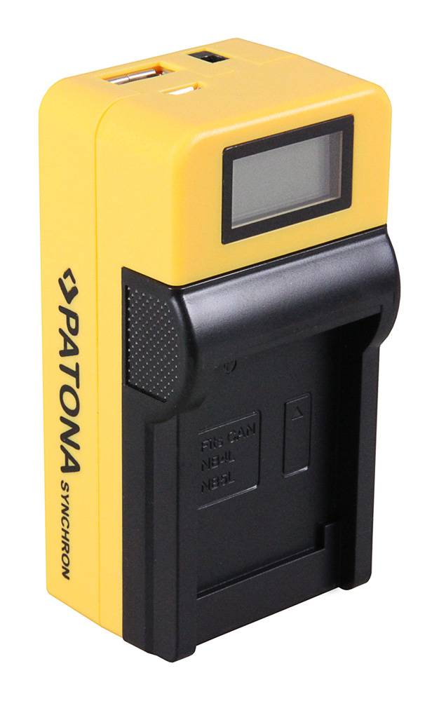 PATONA Synchron USB Ladegerät f. Canon NB4L NB-4L NB5L mit LCD-Display