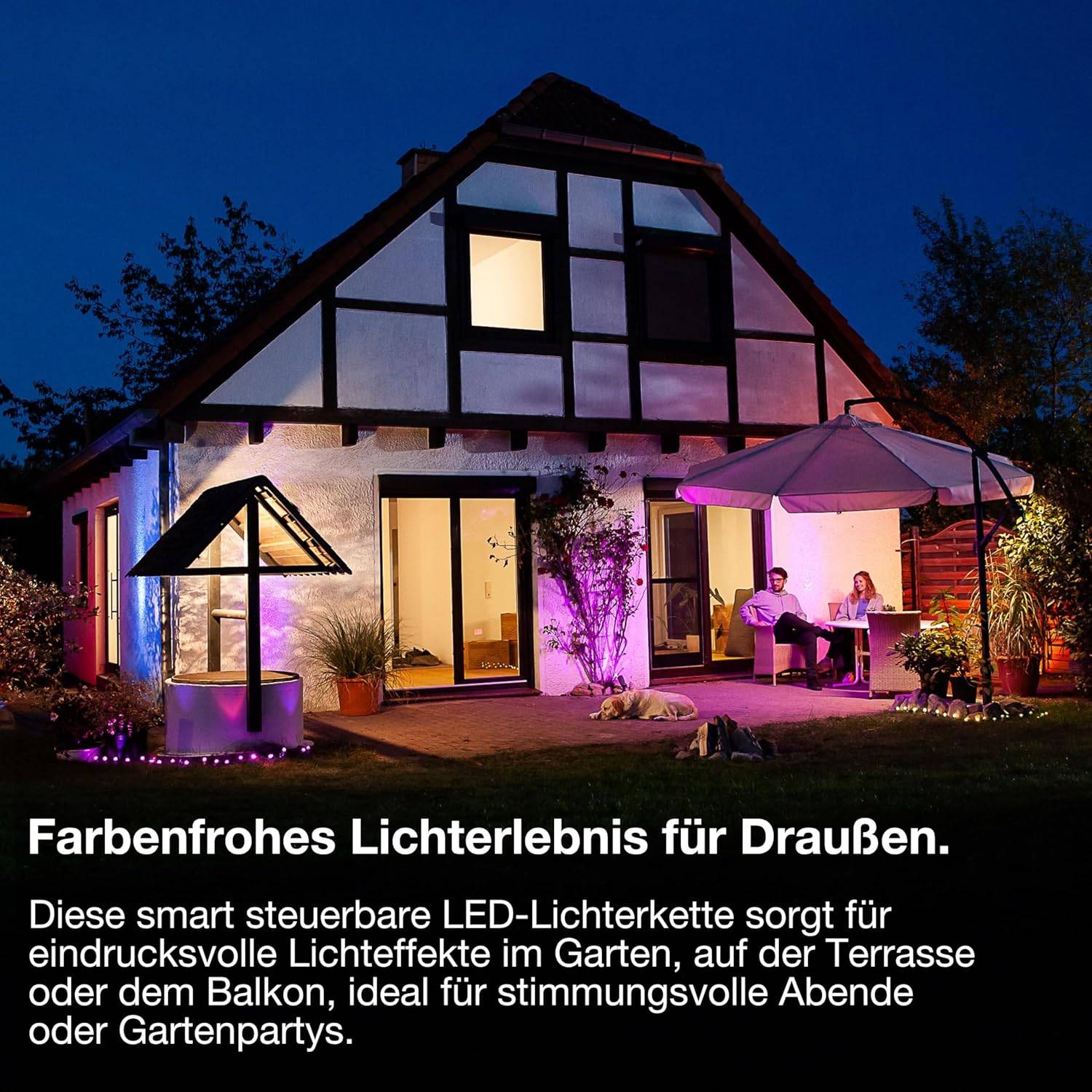LEDVANCE Smarte RGB Lichterkette 200 MAGIC LED Alexa Google WiFi Energieklasse G