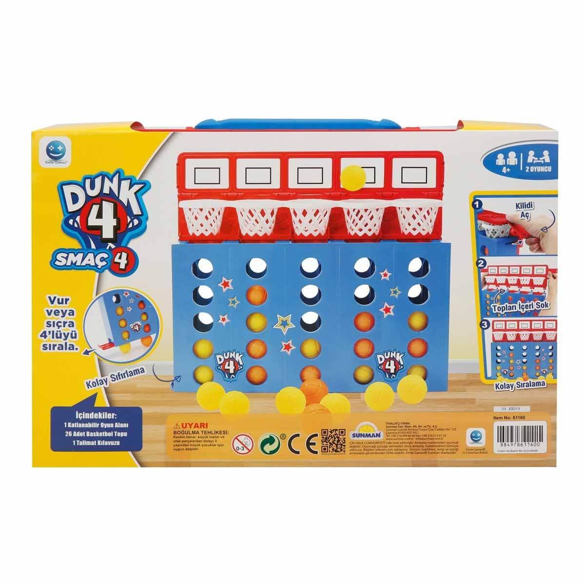 Dunk 4 In a Row Line Up connect Four Counters Strategiespiel 2 Spieler 4+
