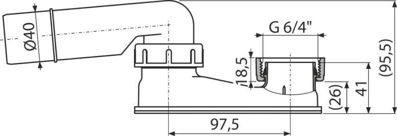 Alcadrain Geruchsverschluss flach G 6/4" × DN 40