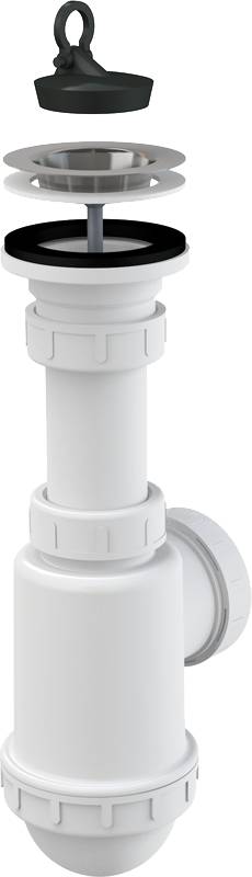 Alcadrain Spülbeckensiphon mit einem Edelstahlgitter DN70