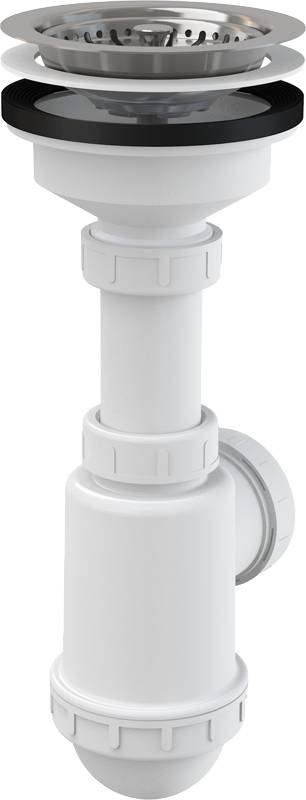 Alcadrain Spülbeckensiphon mit einem Edelstahlgitter DN 115