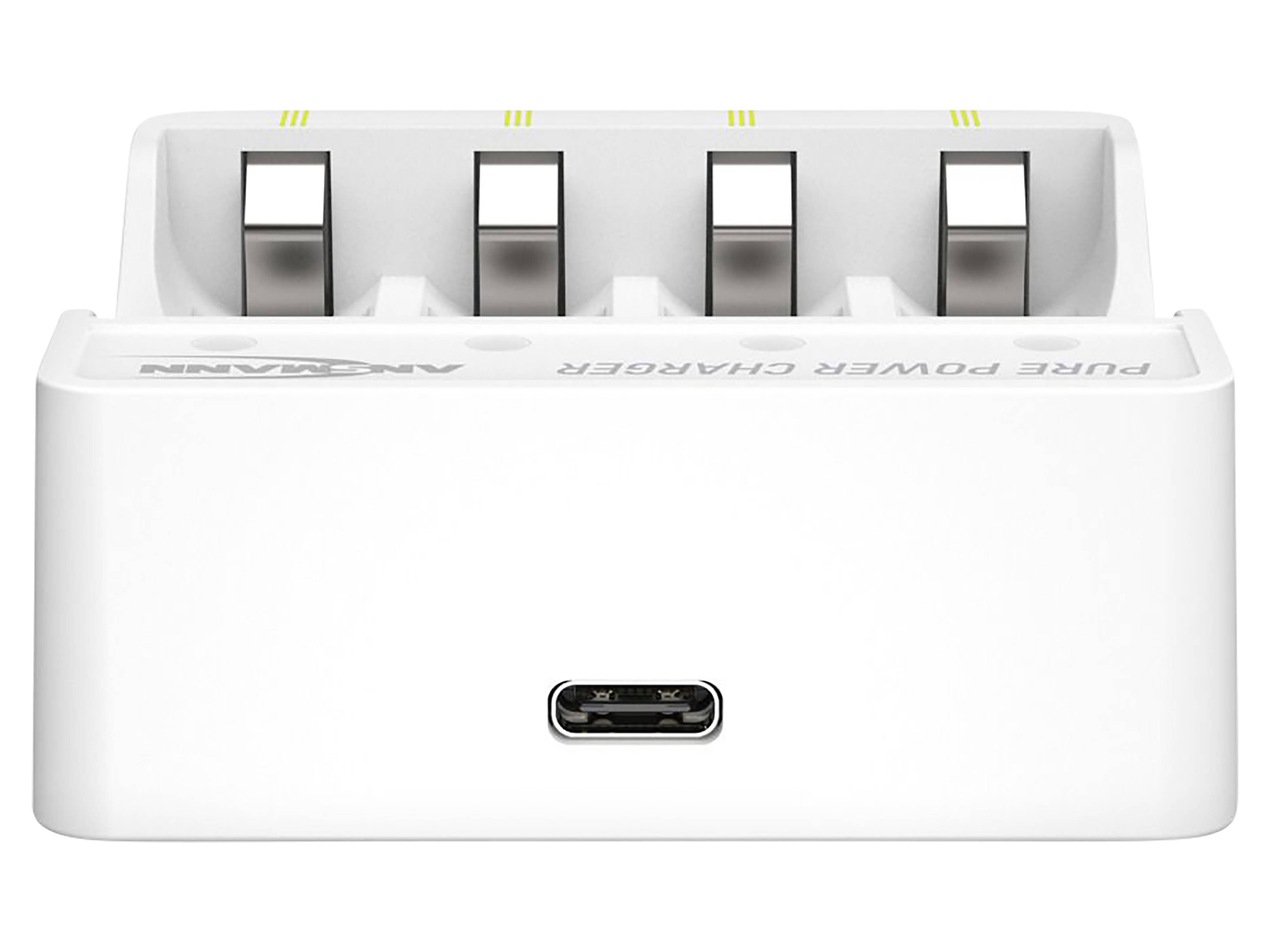Lademodul ANSMANN Pure Power Set, 4× Micro AAA Akkus Typ 1400