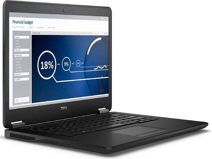 Ein schwarzer Dell-Laptop mit einem 