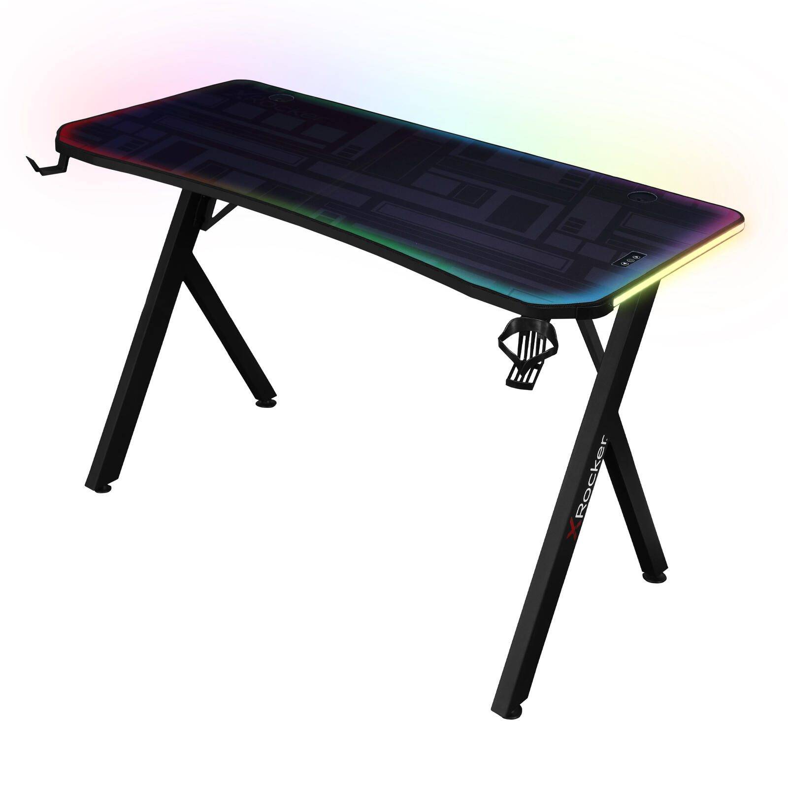 Lumio Gaming-Schreibtisch mit RGB-Beleuchtung & App-Steuerung - 120cm - schwarz