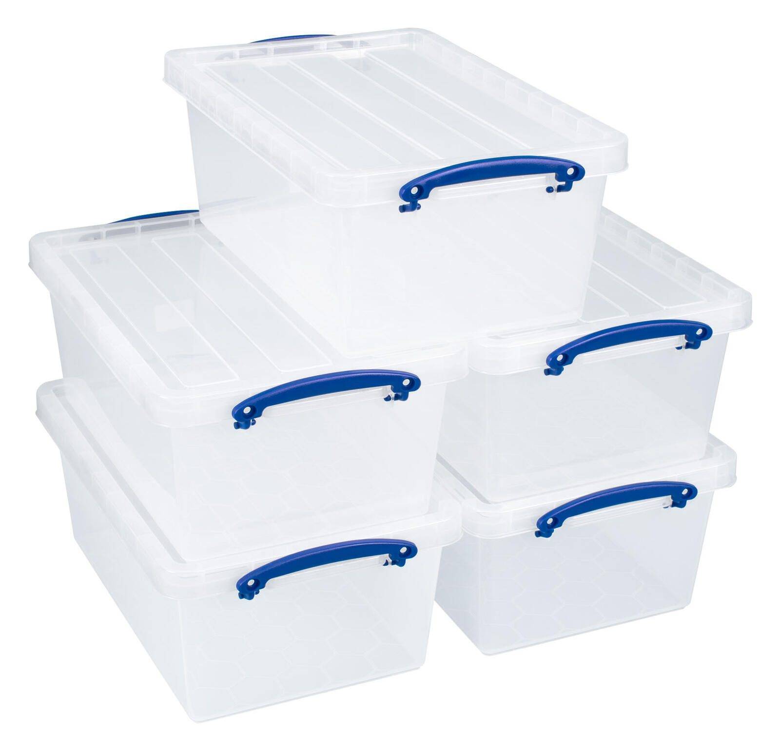 Aufbewahrungsboxen 5x 10,2 l - 40,5 x 26,0 x 16,0 cm transparent