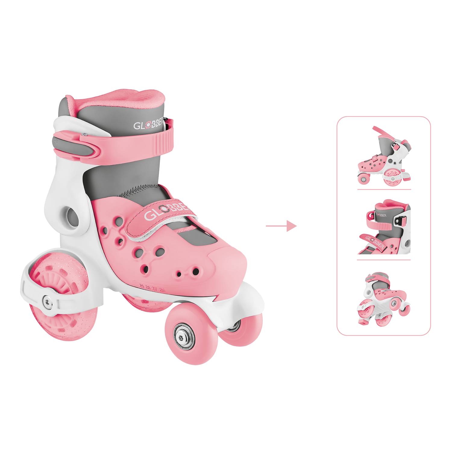 GLOBBER LEARNING SKATES pastellrosa, Gr. 26-29