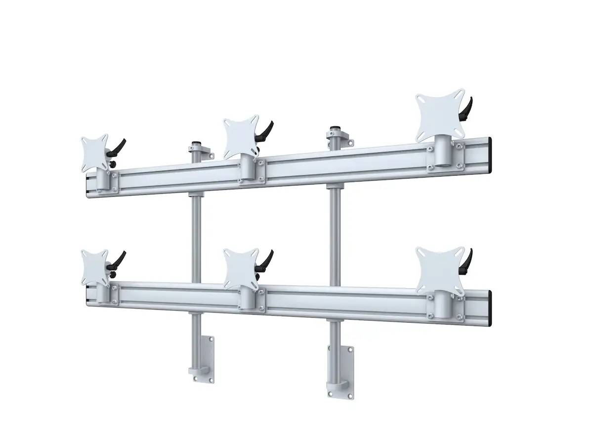 Flat-System Wandhalter für 6 Monitore 3+3 - 20''-24''