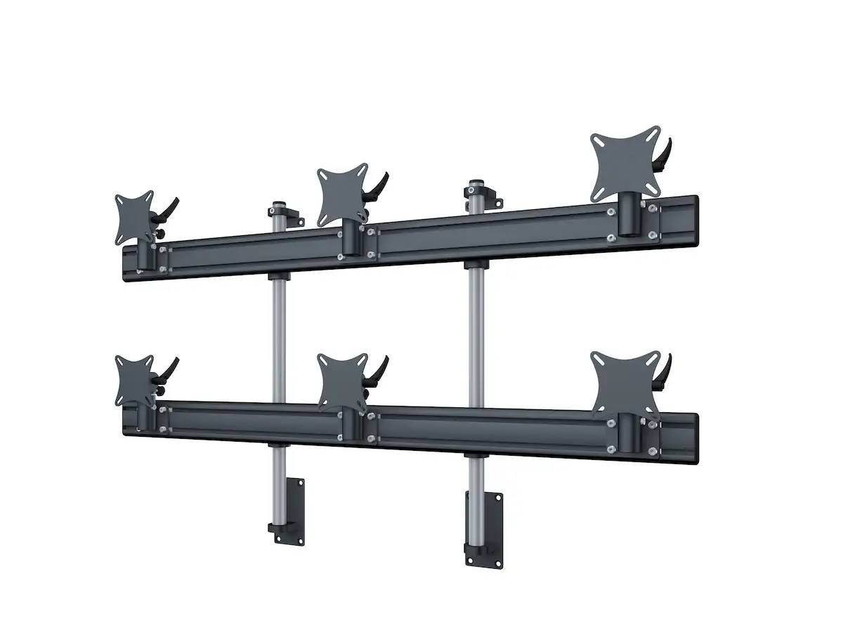 Flat-System Wandhalter für 6 Monitore 3+3 - 20''-24''