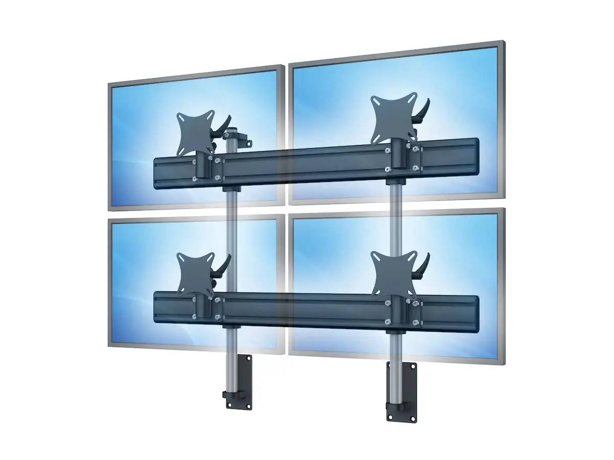 Flat-System Wandhalter für 4 Monitore 2+2 - 25''-32"