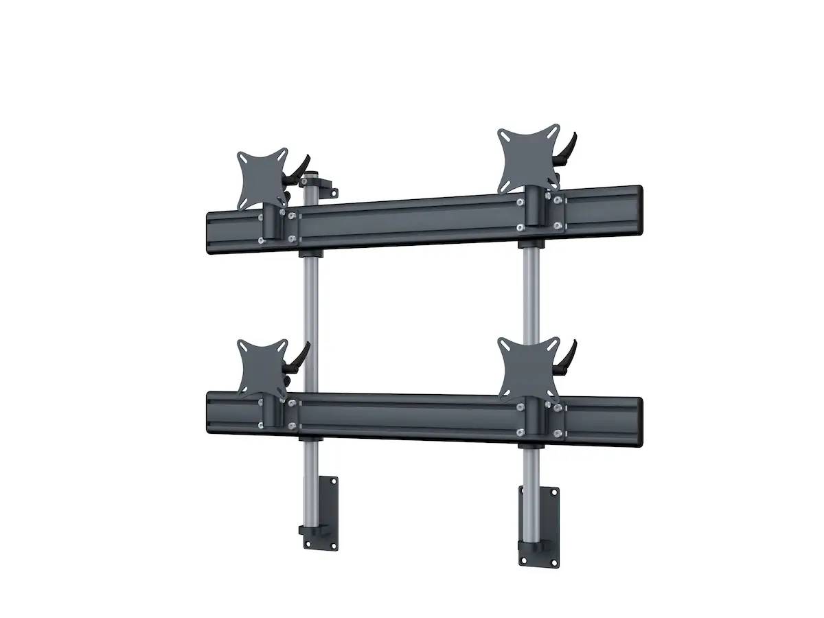 Flat-System Wandhalter für 4 Monitore 2+2 - 20''-24"