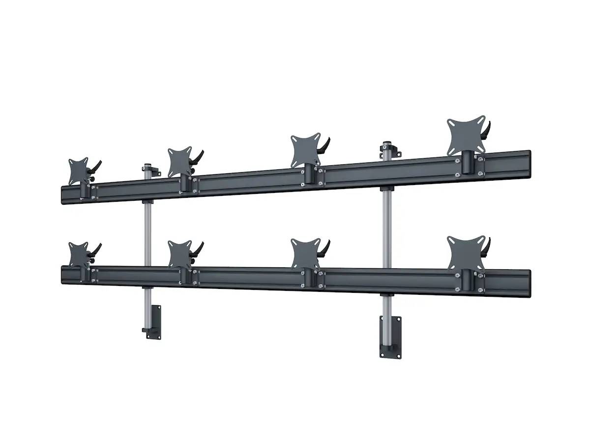 Flat-System Wandhalter für 8 Monitore 4+4 - 20''-24''