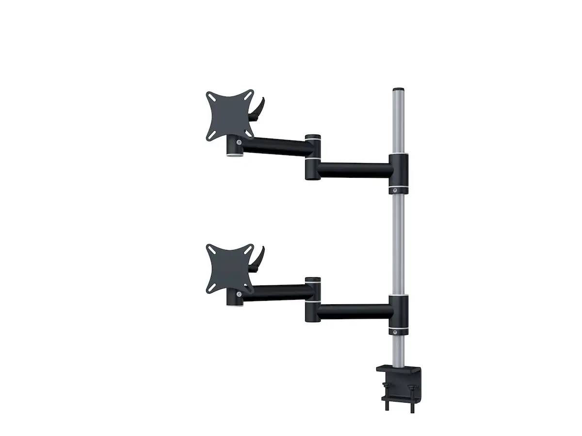 Flex-System Monitorhalterung für 2 Bildschirme mit Tisch-Klemme 1+1 - 25''-32''