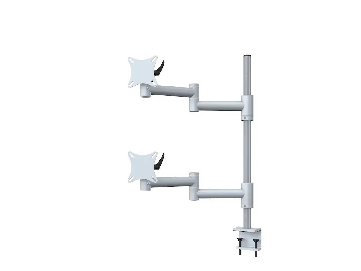 Flex-System Monitorhalterung für 2 Bildschirme mit Tisch-Klemme 1+1 - 25''-32''
