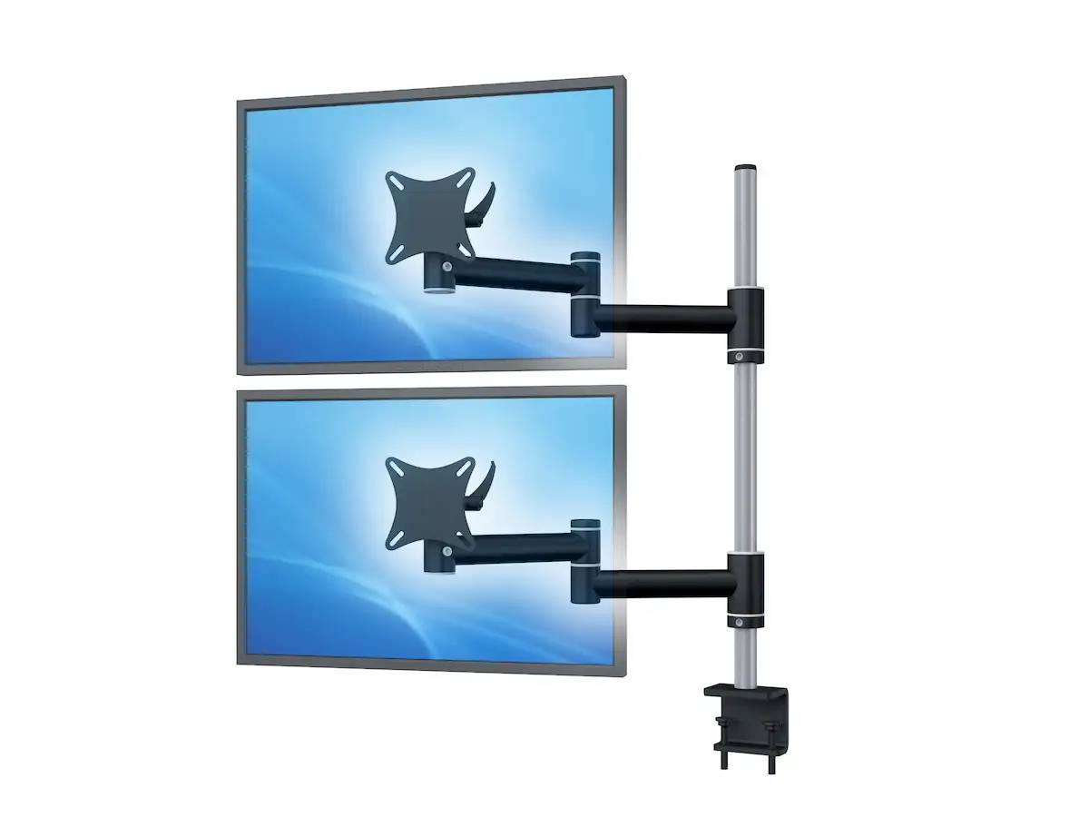 Flex-System Monitorhalterung für 2 Bildschirme mit Tisch-Klemme 1+1 - 17''-24''