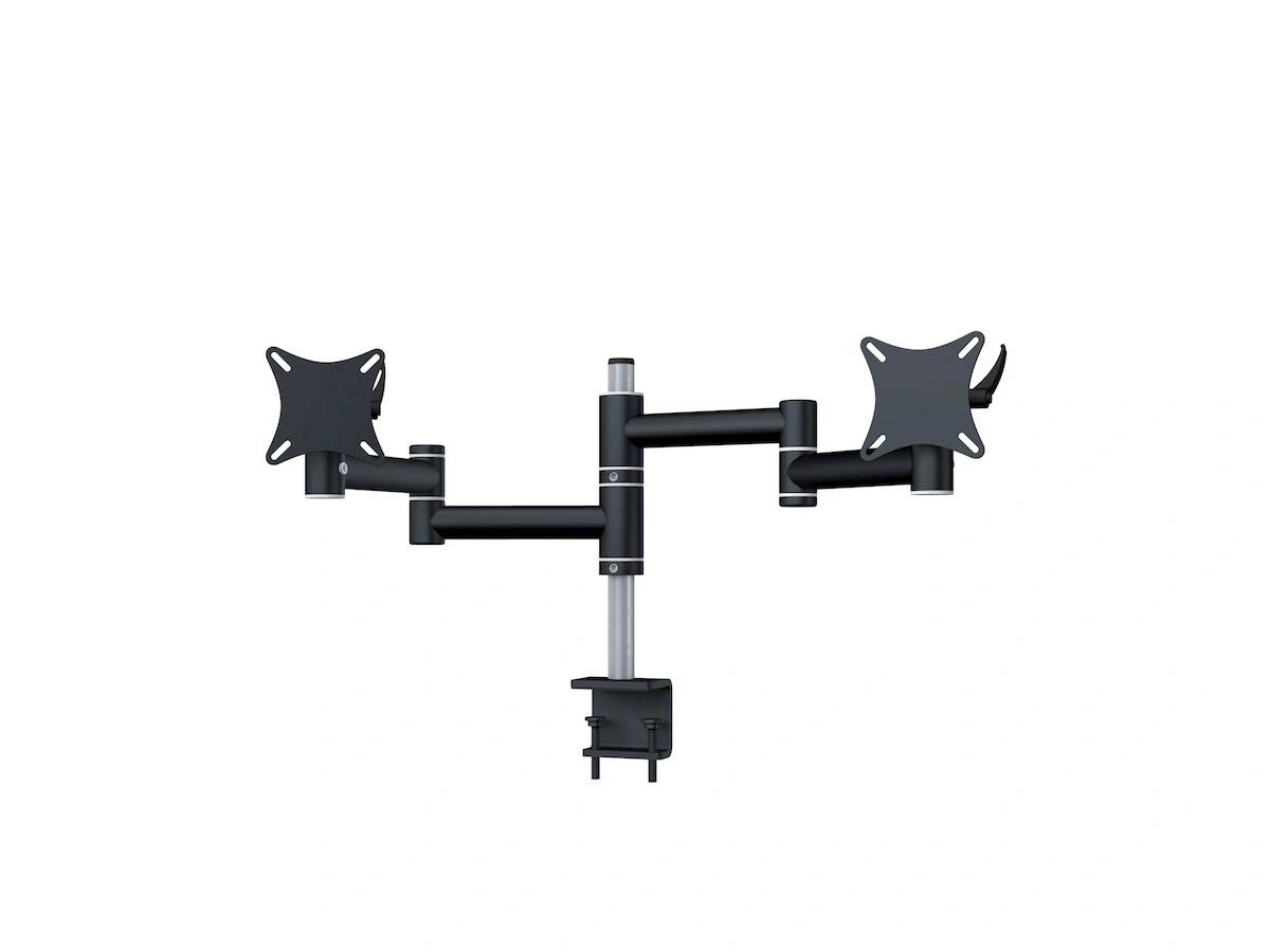 Flex-System Monitorhalterung für 2 Bildschirme mit Tisch-Klemme 2er - 17''-24''