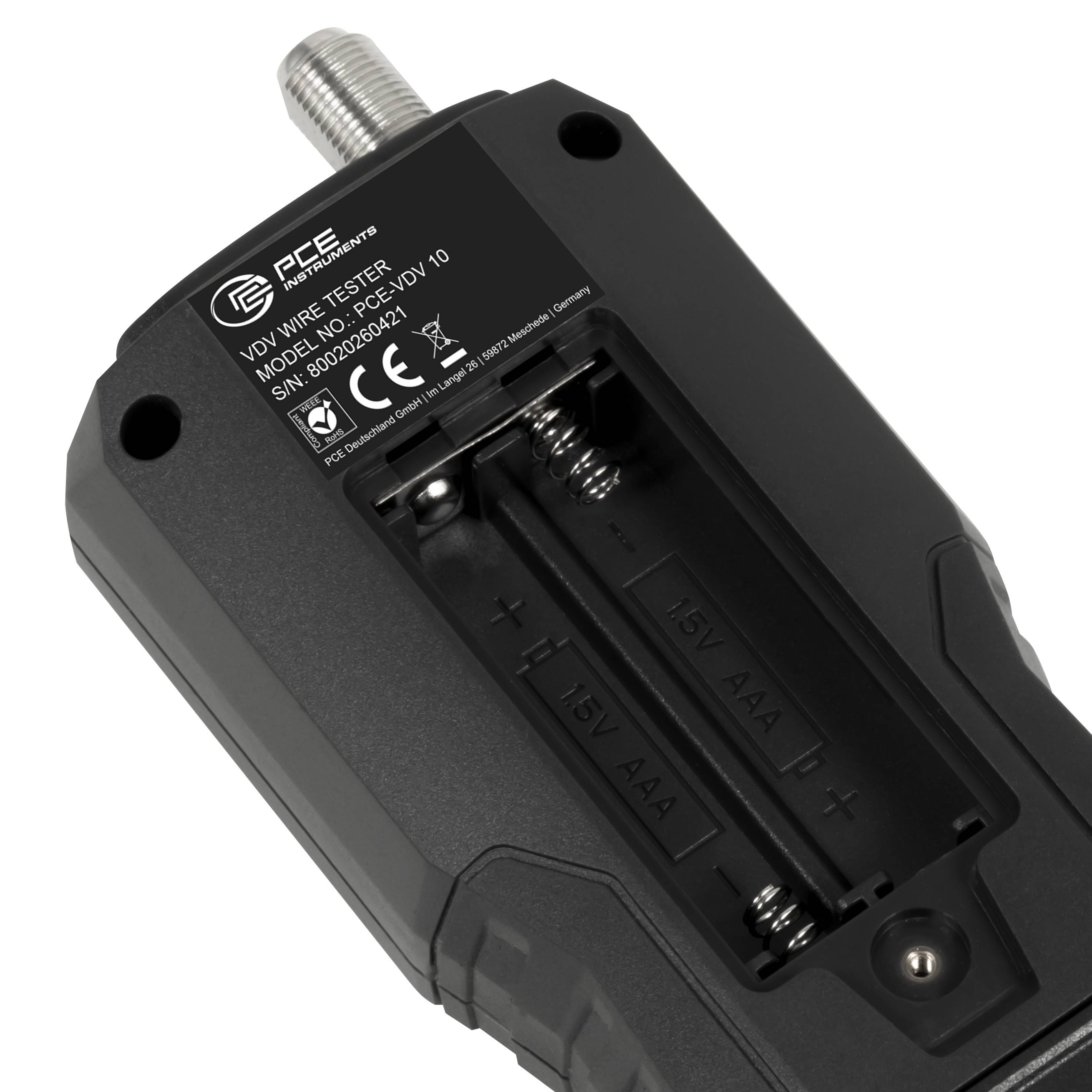 PCE Instruments Kabeltester PCE-VDV 10 |Cat 3 … Cat 7A |Koax |Status und Fehlerdiagnose LED-Anzeigen |Kabel bis 305 m