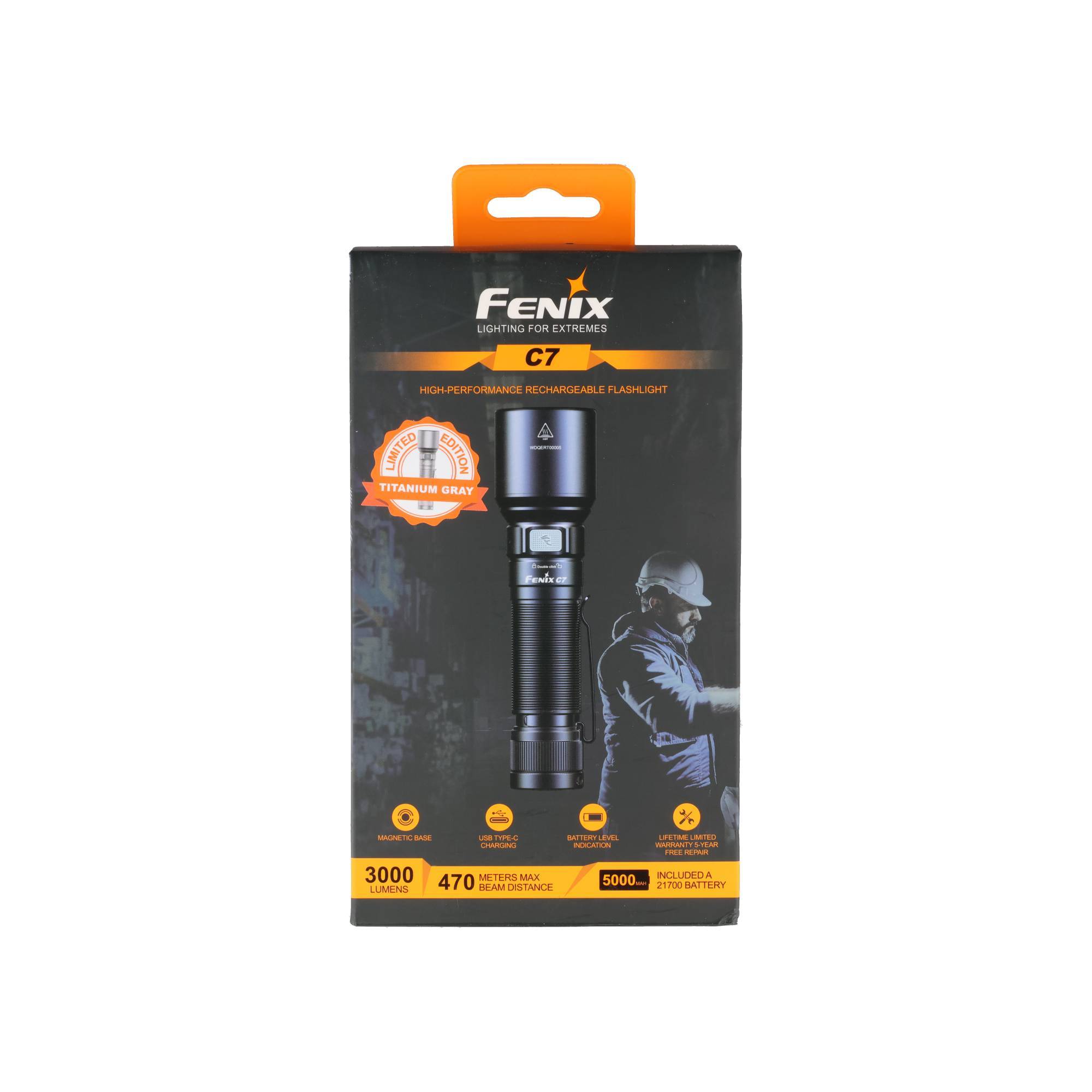 Fenix C7 LED-Taschenlampe mit bis zu 3000 Lumen,470 Meter max., inklusive 5000mAh Li-Ion Akku
