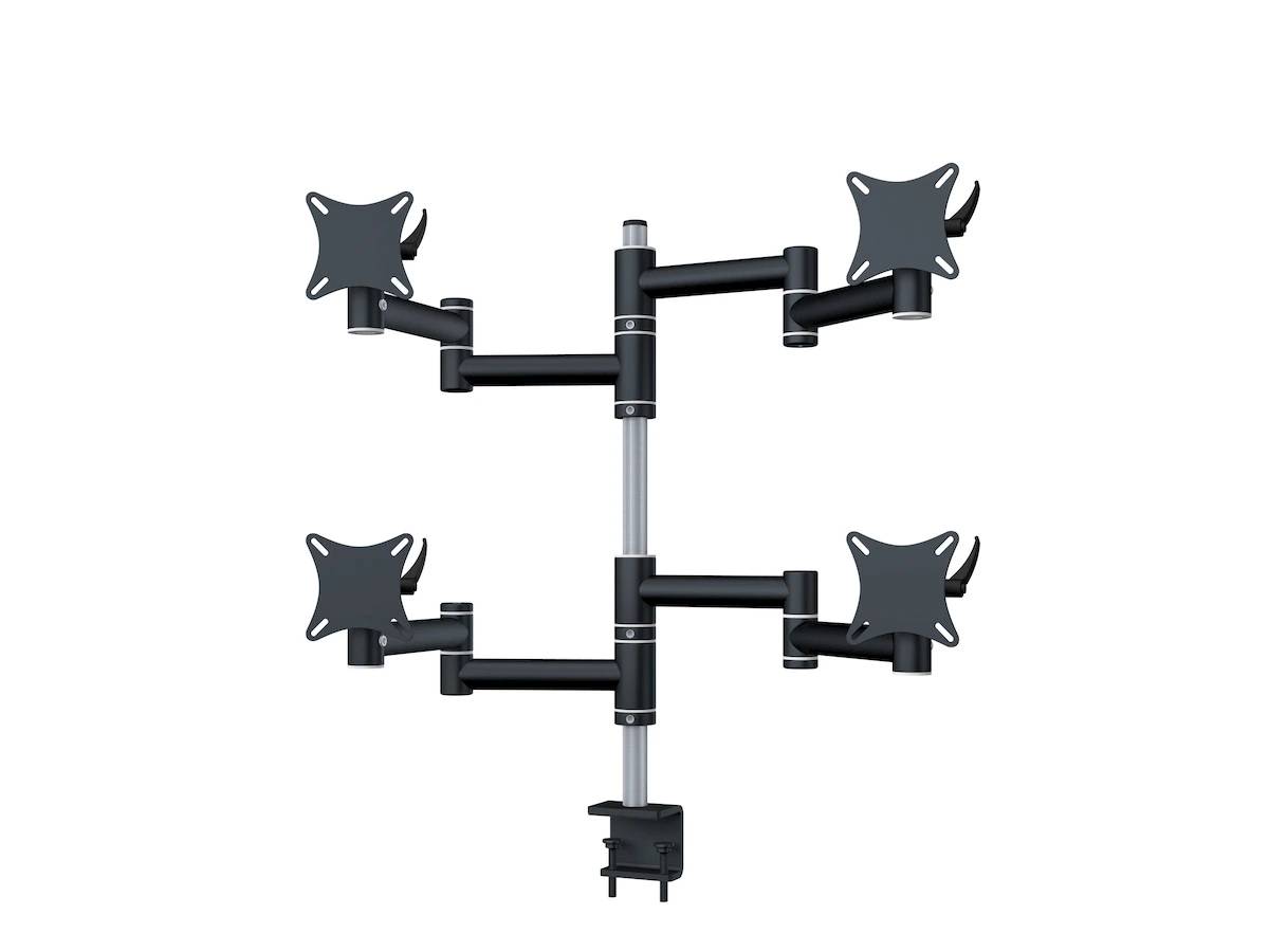Flex-System Monitorhalterung für 2 Bildschirme mit Tisch-Klemme 2+2 - 17''-24''