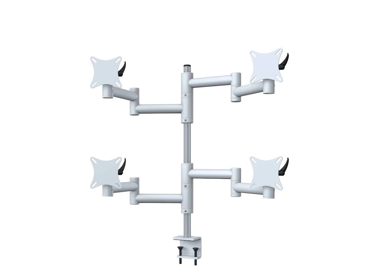 Flex-System Monitorhalterung für 2 Bildschirme mit Tisch-Klemme 2+2 - 25''-32''