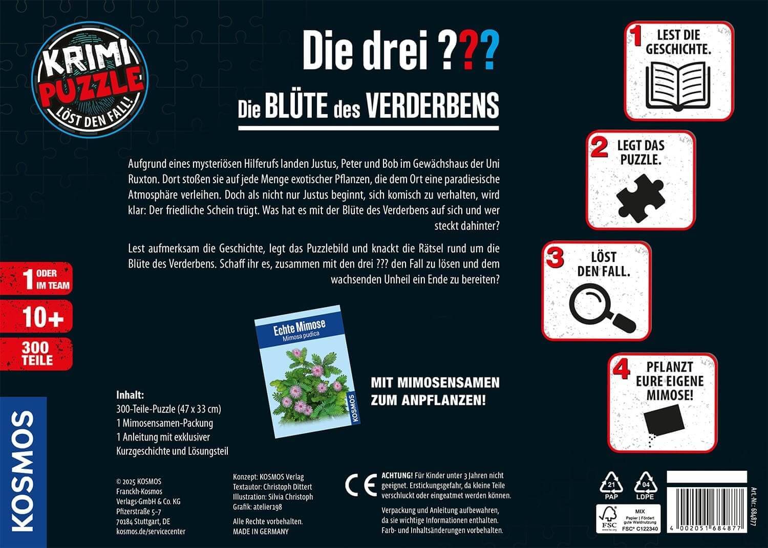 KOSMOS 684877 - Krimipuzzle Die drei ??? Die Blüte des Verderbens