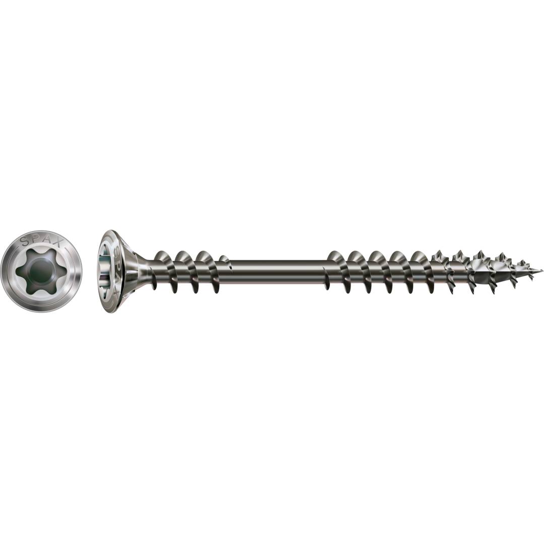 SPAX Fassadenschraube - Edelstahl A2 - Linsensenkkopf T-STAR plus TX 20 - 4,5x43 mm - Fixiergewinde
