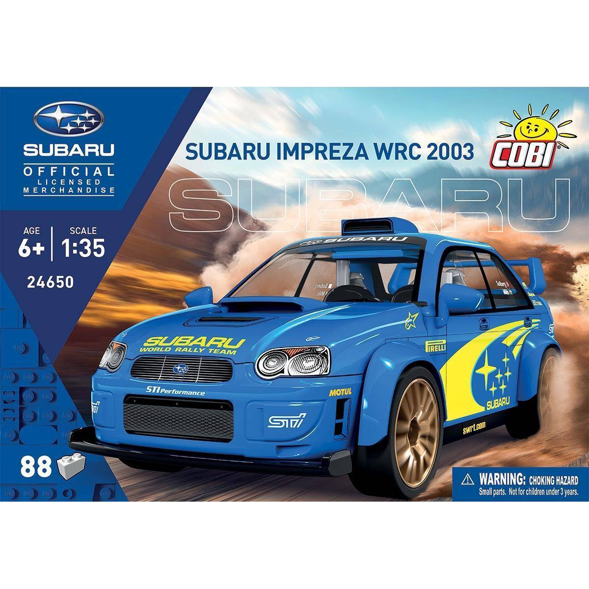 Subaru Impreza WRC 2003 Klemmbaustein-Modell (COBI-24650, 88 Teile, Maßstab 1:35)