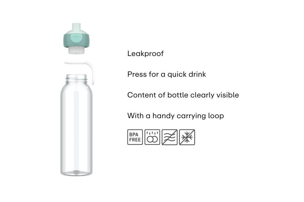Mepal - Wasserflasche Pop-Up Campus - Auslaufsichere Trinkflasche für Schule & Unterwegs - Transparente Trinkbecher - BPA-frei & Spülmaschinenfest