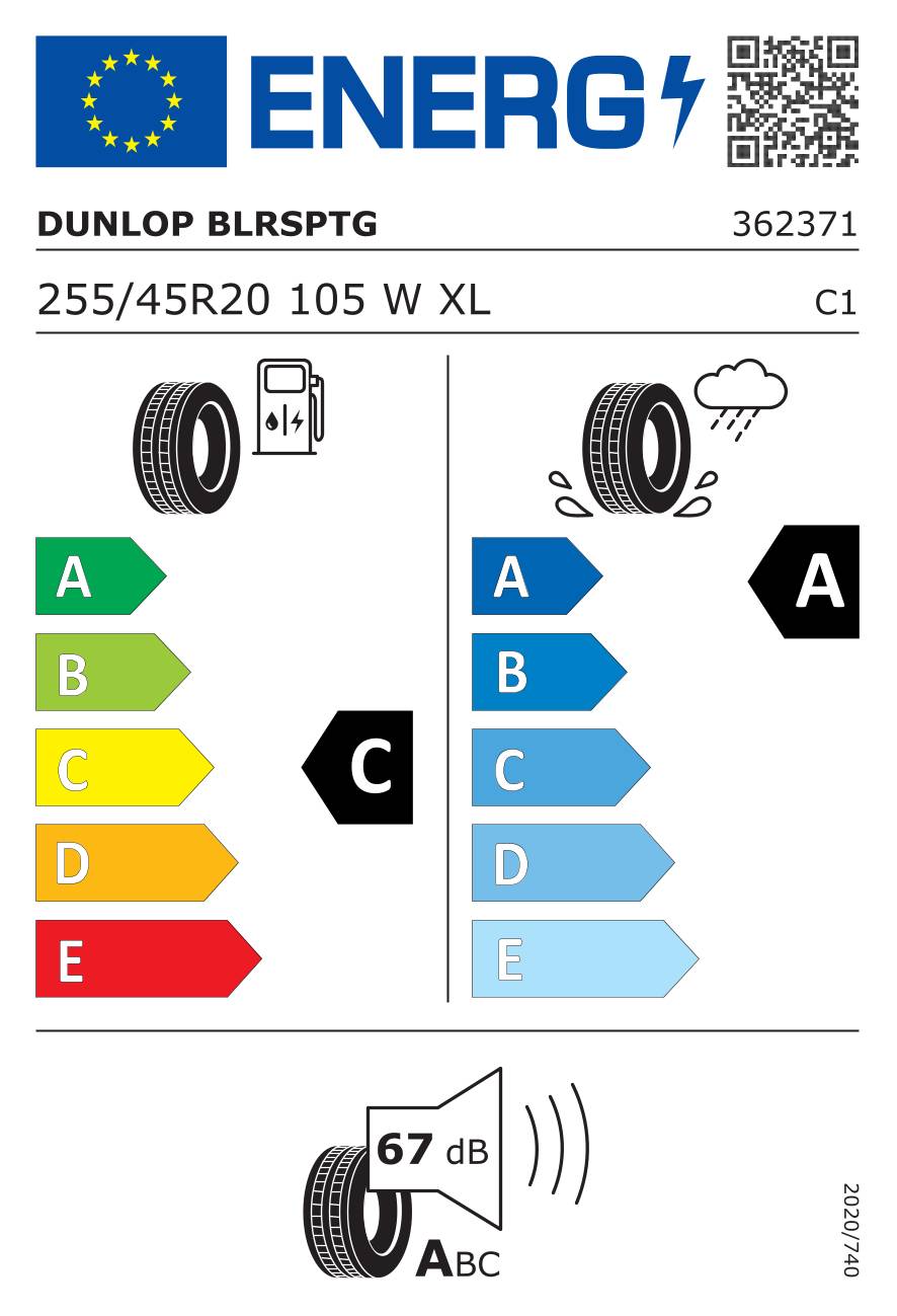 Dunlop Blue Response TG ( 255/45 R20 105W XL EVs, mit Felgenschutz (MFS) BLK )