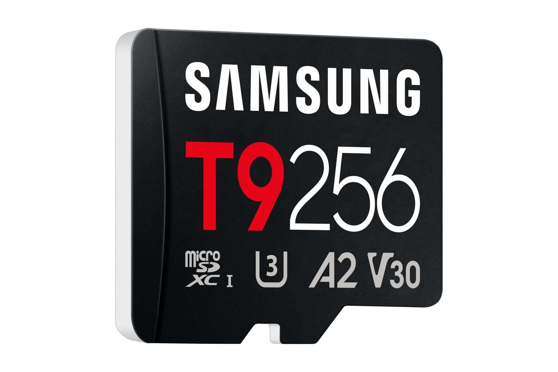Samsung T9 256 microSD-Karte mit U3-, A2- und V30-Geschwindigkeitsklassifizierungen