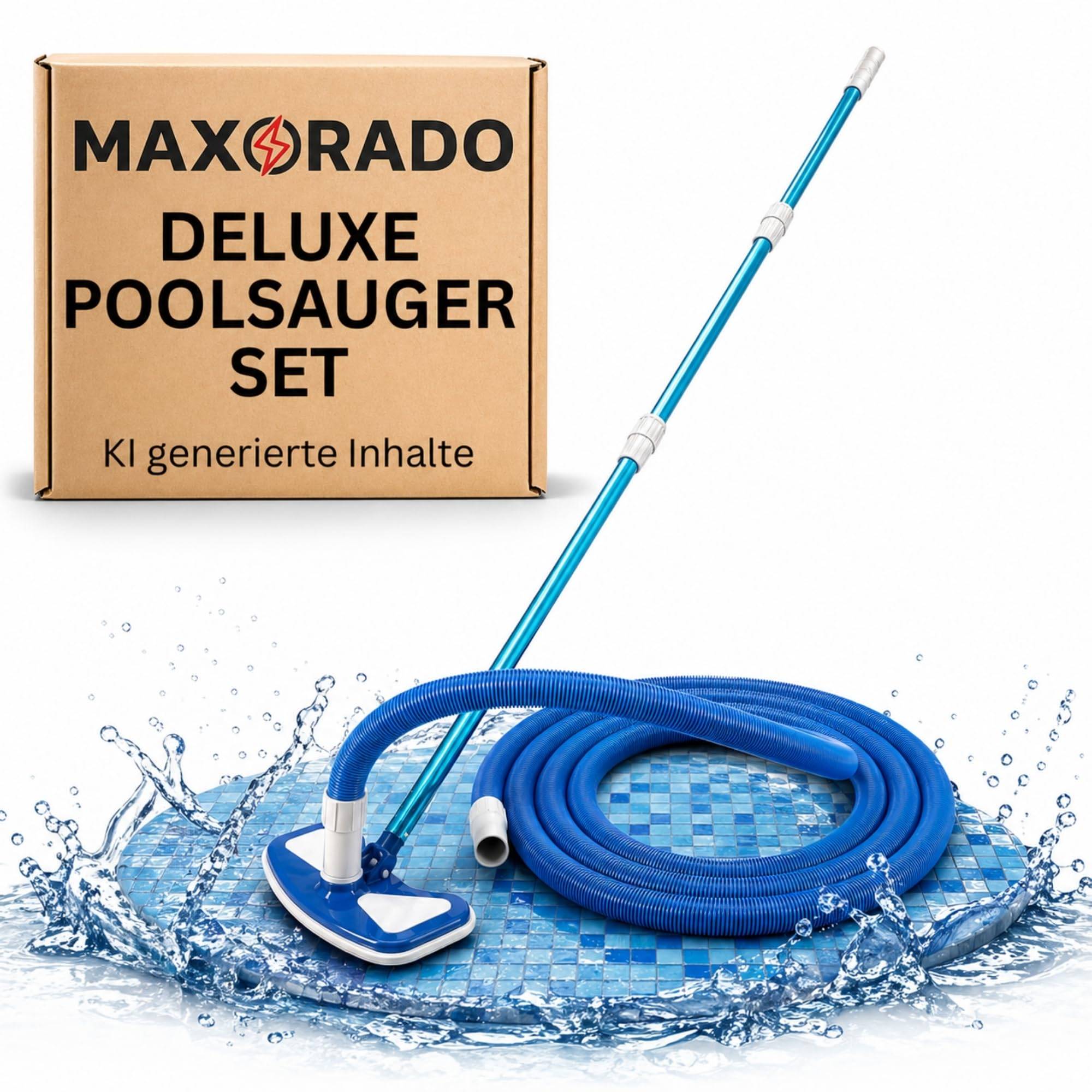 Poolbürste Poolsauger mit Teleskopstange 5,5m Schlauch für Skimmer Filteranlage Pumpe Anschluss 38mm Poolreiniger Set Bodensauger Düse Pool