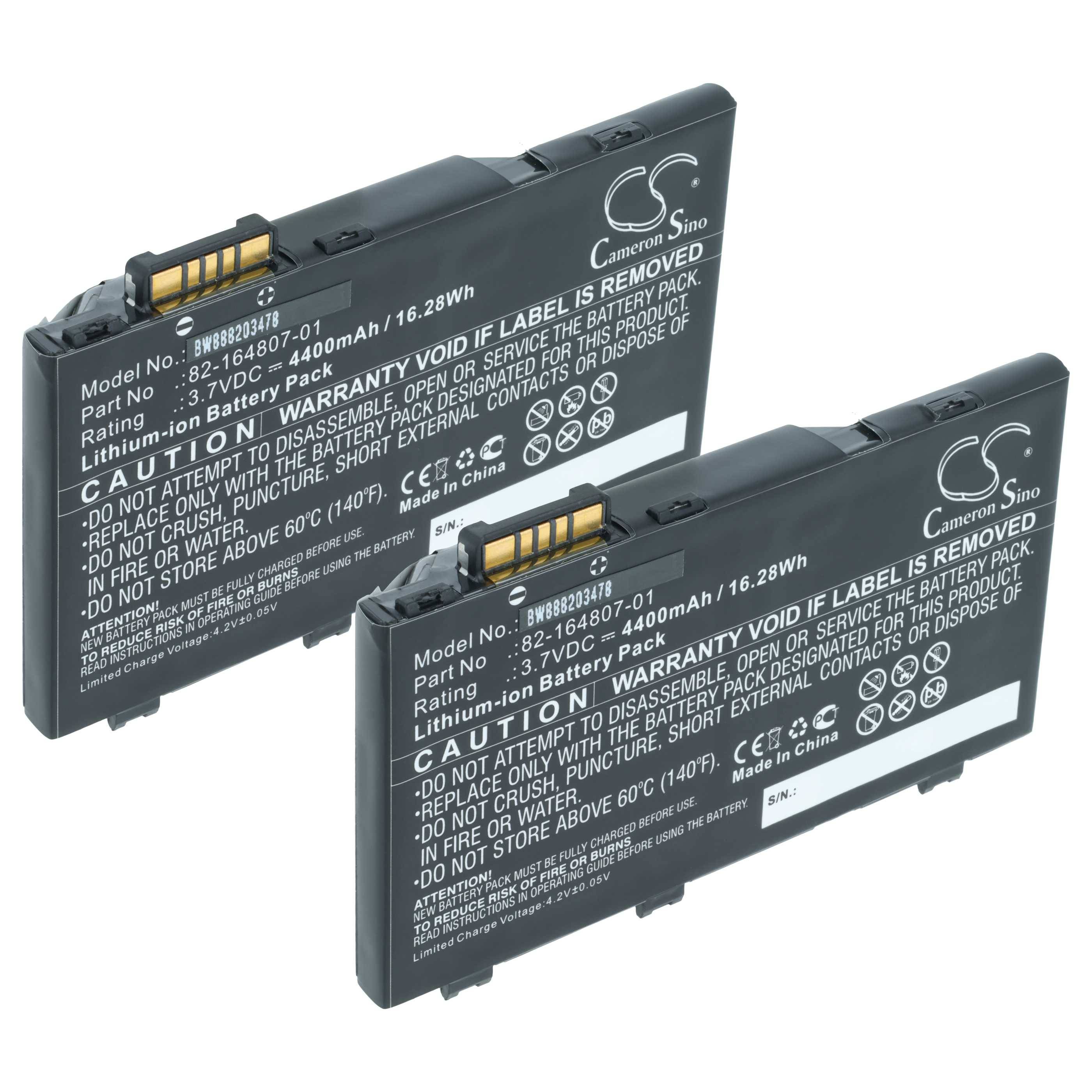 vhbw 2x Akku Ersatz für Motorola KT-TC55-29BTYD1-01 für Mobilcomputer PDA Scanner (4400 mAh, 3,7 V, Li-Ion)