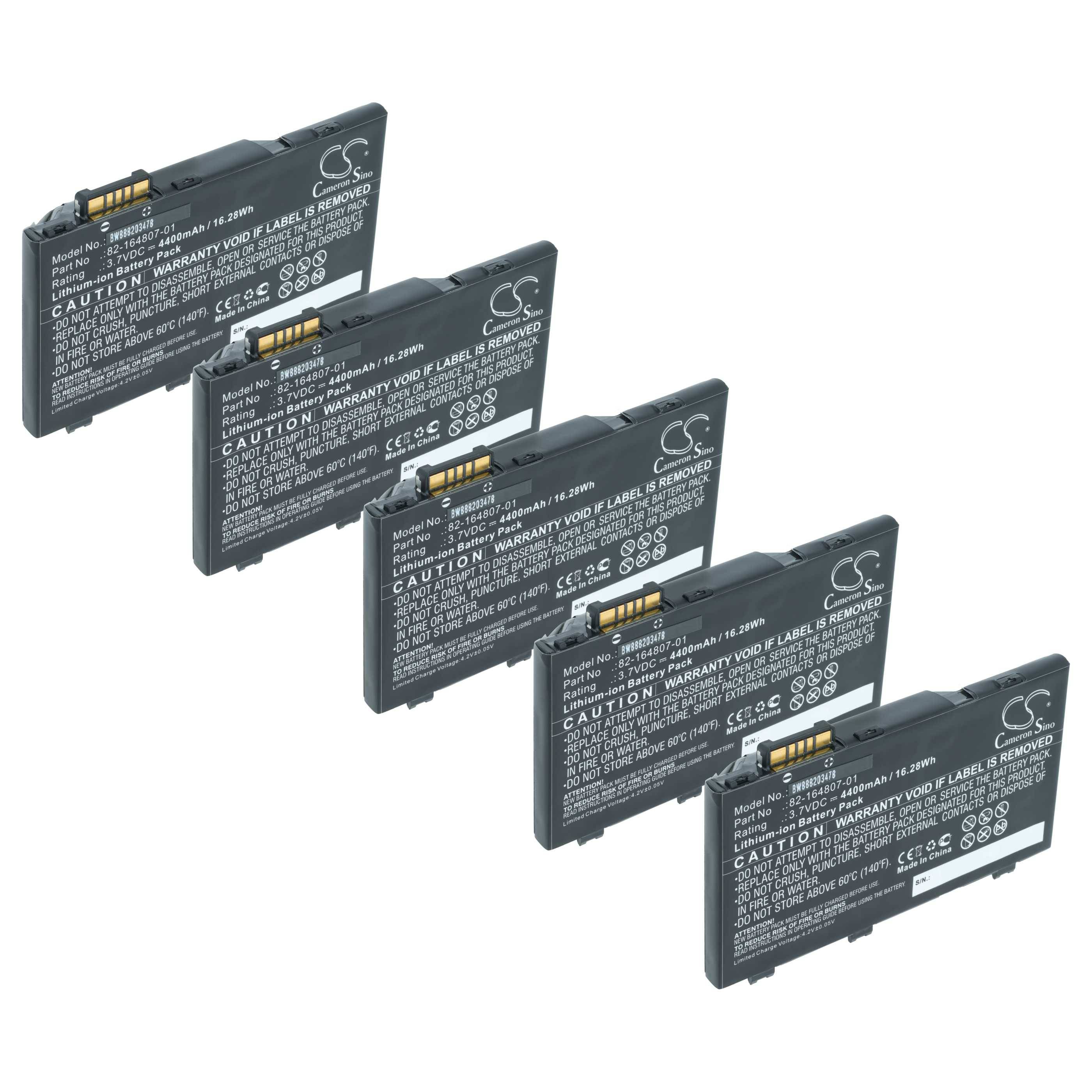vhbw 5x Akku Ersatz für Motorola KT-TC55-29BTYD1-01 für Mobilcomputer PDA Scanner (4400 mAh, 3,7 V, Li-Ion)