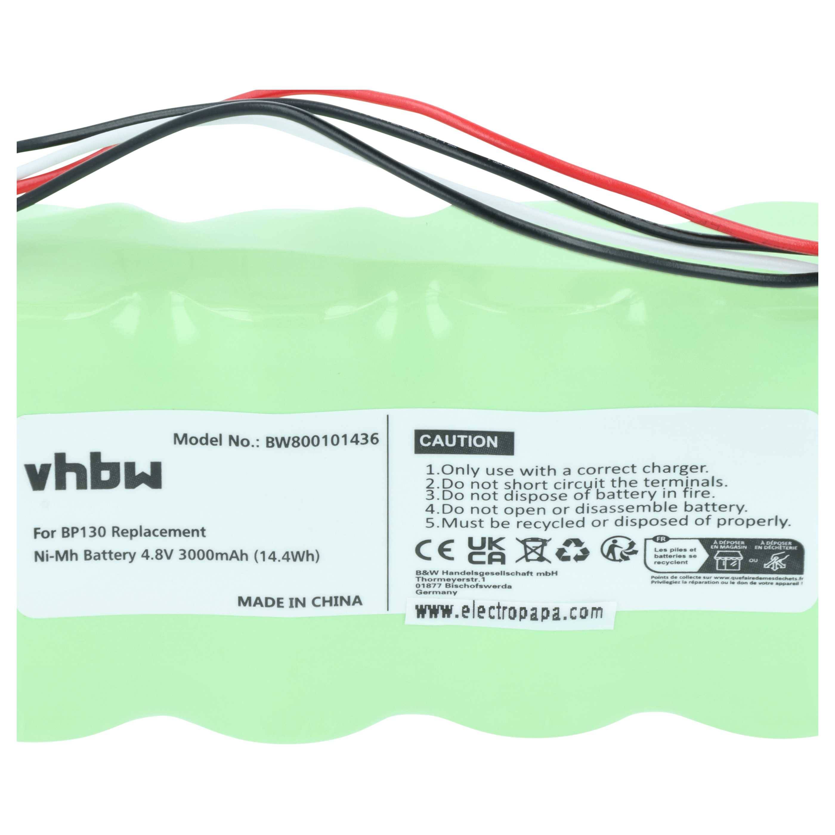 vhbw Akku kompatibel mit Fluke Scopemeter 124s, 123s Messgerät (3000 mAh, 4,8 V, NiMH)