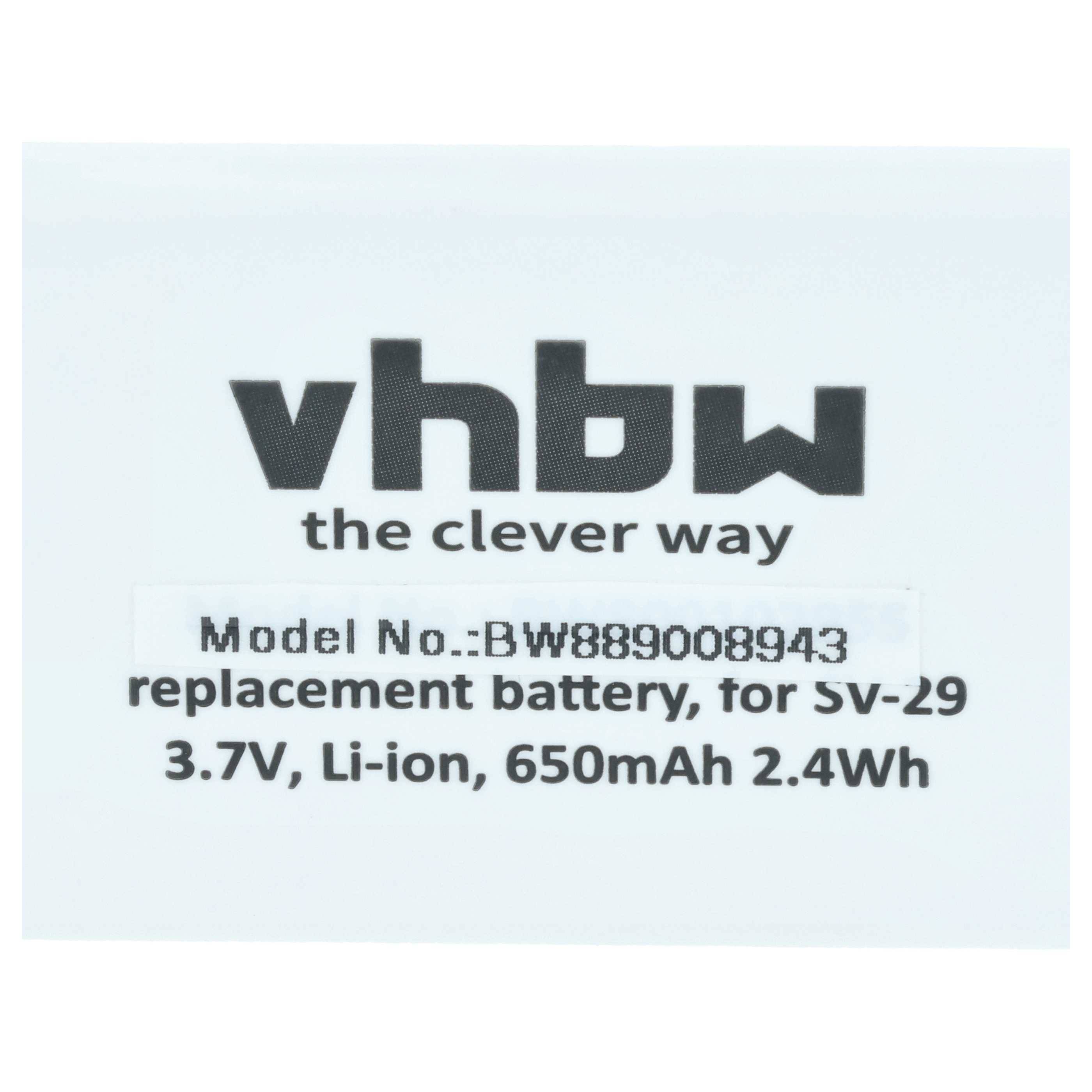 vhbw 5x Akku kompatibel mit MyPhone 1065 Spectrum COMPACT Handy Smartphone Telefon (650 mAh, 3,7 V, Li-Ion)