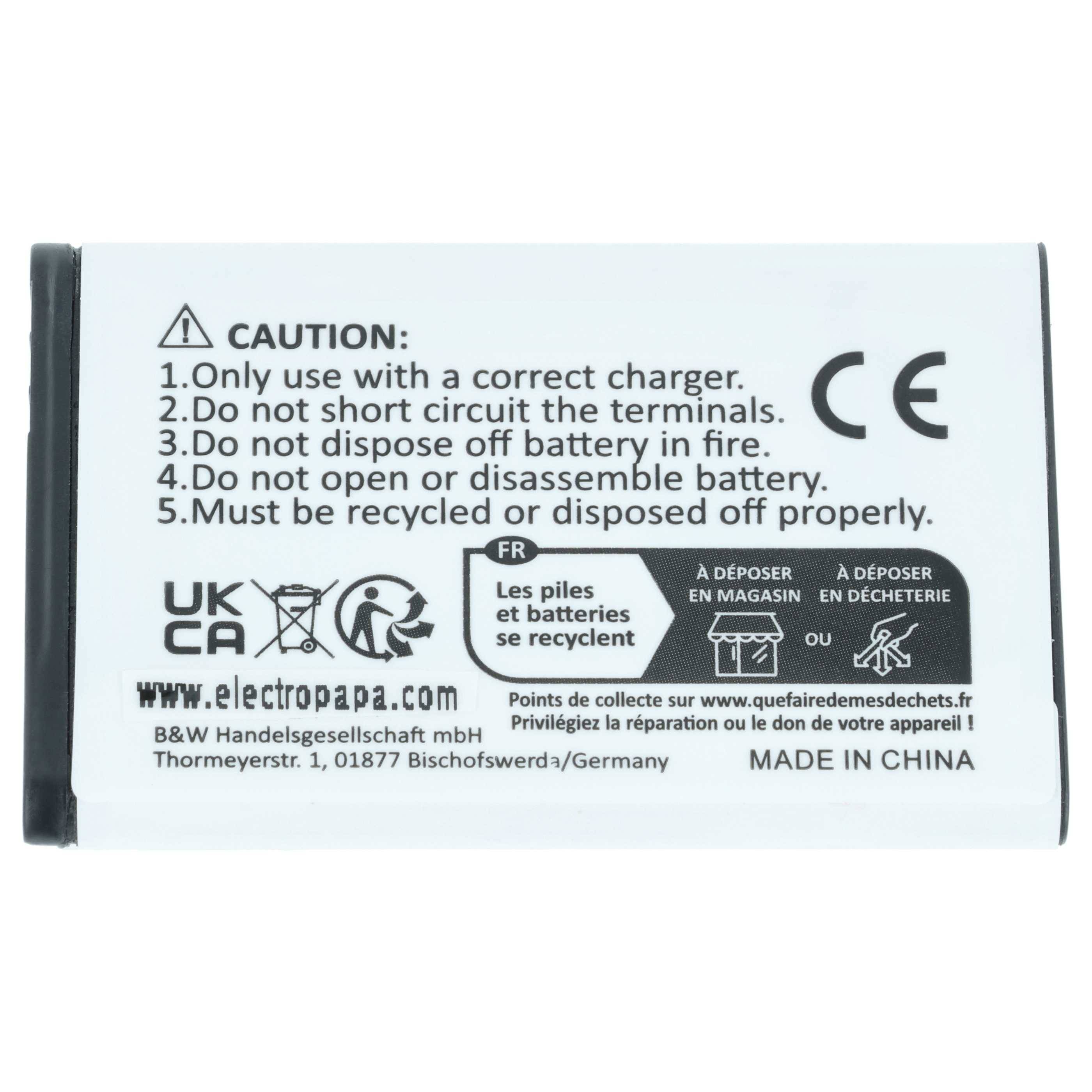 vhbw 10x Akku kompatibel mit Garmin GLO 2 Handy Smartphone Telefon (650 mAh, 3,7 V, Li-Ion)
