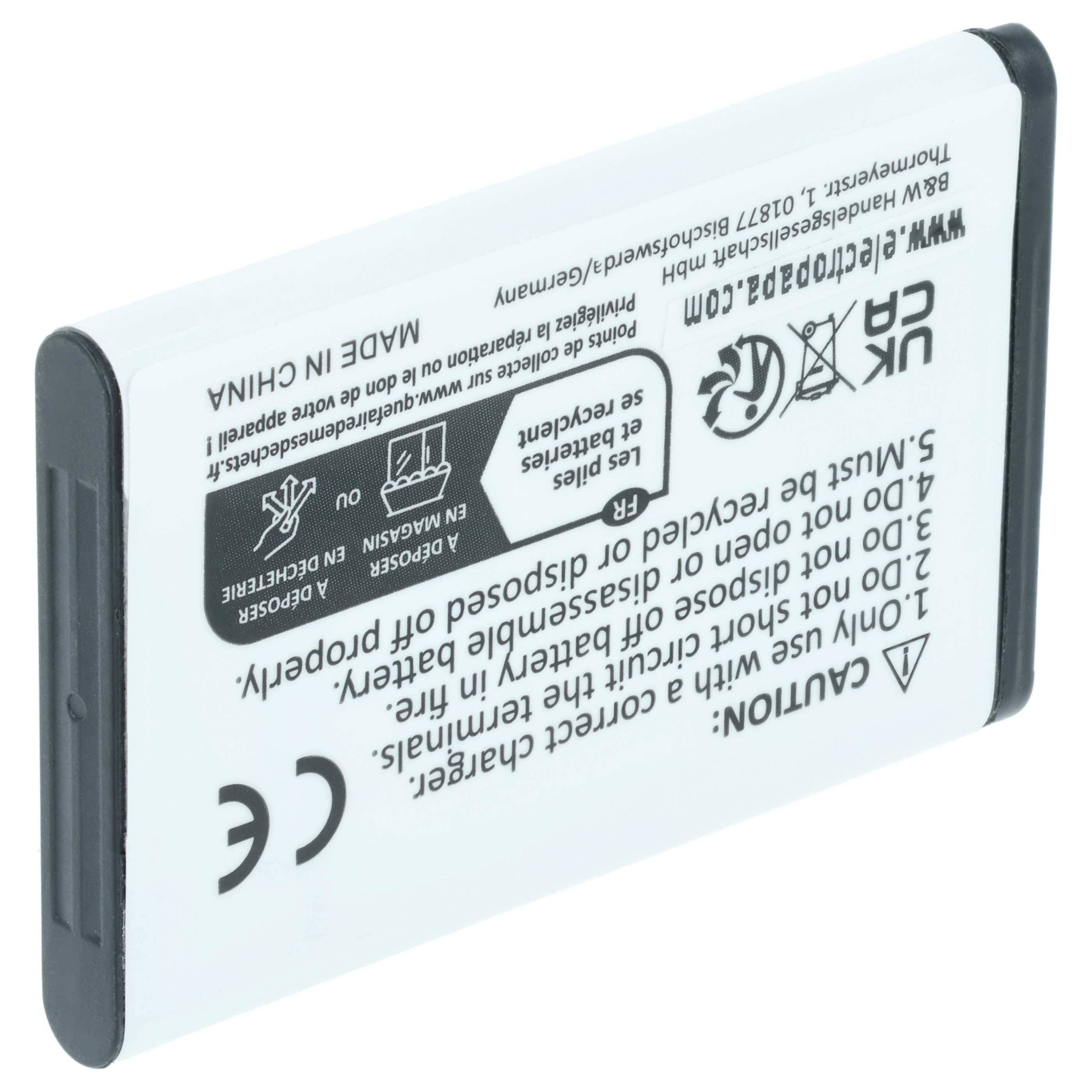 vhbw 5x Akku kompatibel mit Babymoov Touch Screen A014407 Handy Smartphone Telefon (650 mAh, 3,7 V, Li-Ion)
