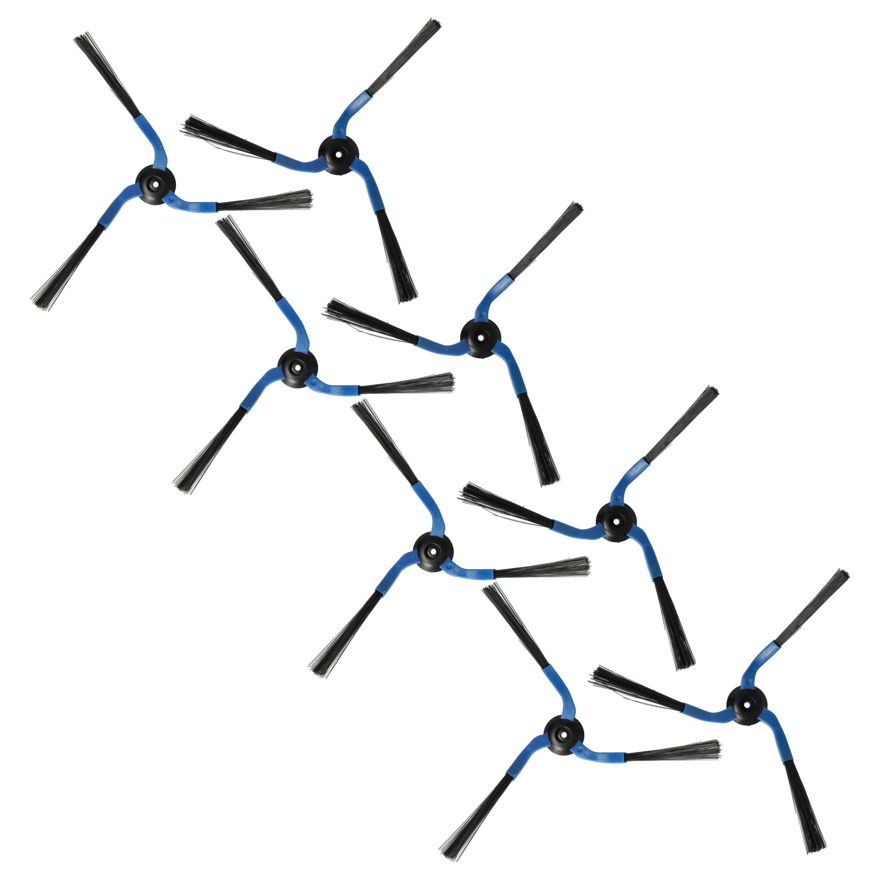 vhbw 8x Seitenbürste kompatibel mit Samsung Navibot SR8877, SR8895, SR8895 Silencio Saugroboter - Reinigungsbürsten Set, links/rechts, schwarz / bla