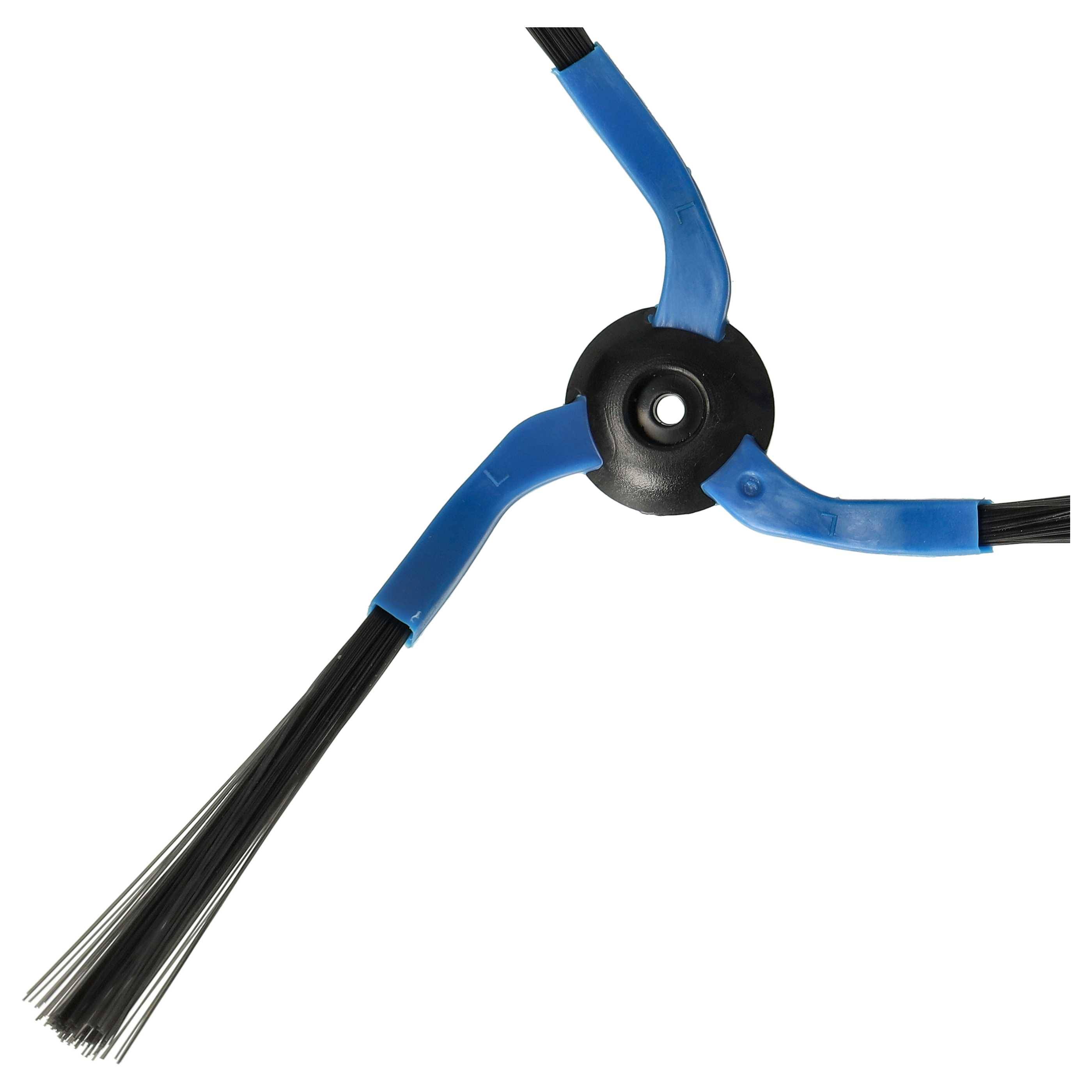 vhbw 8x Seitenbürste kompatibel mit Samsung Navibot SR8877, SR8895, SR8895 Silencio Saugroboter - Reinigungsbürsten Set, links/rechts, schwarz / bla