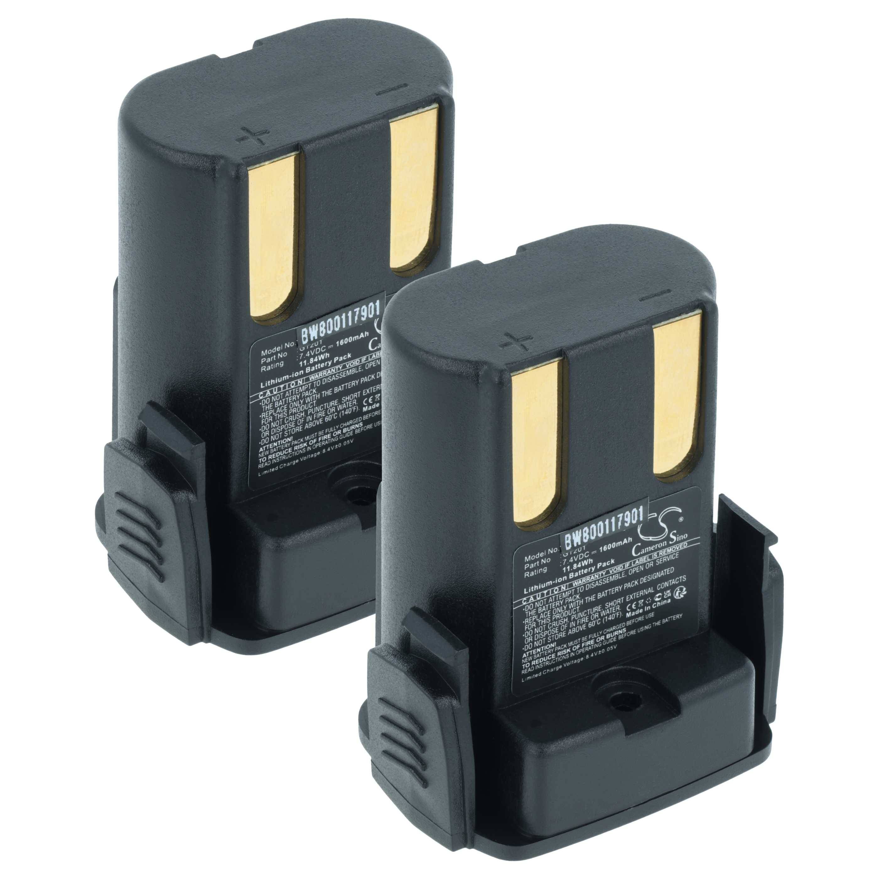 vhbw 2x Akku kompatibel mit Aesculap Libra Clipper GT200, GT210, GT300, GT306 Schermaschine (1600 mAh, 7,4 V, Li-Ion)