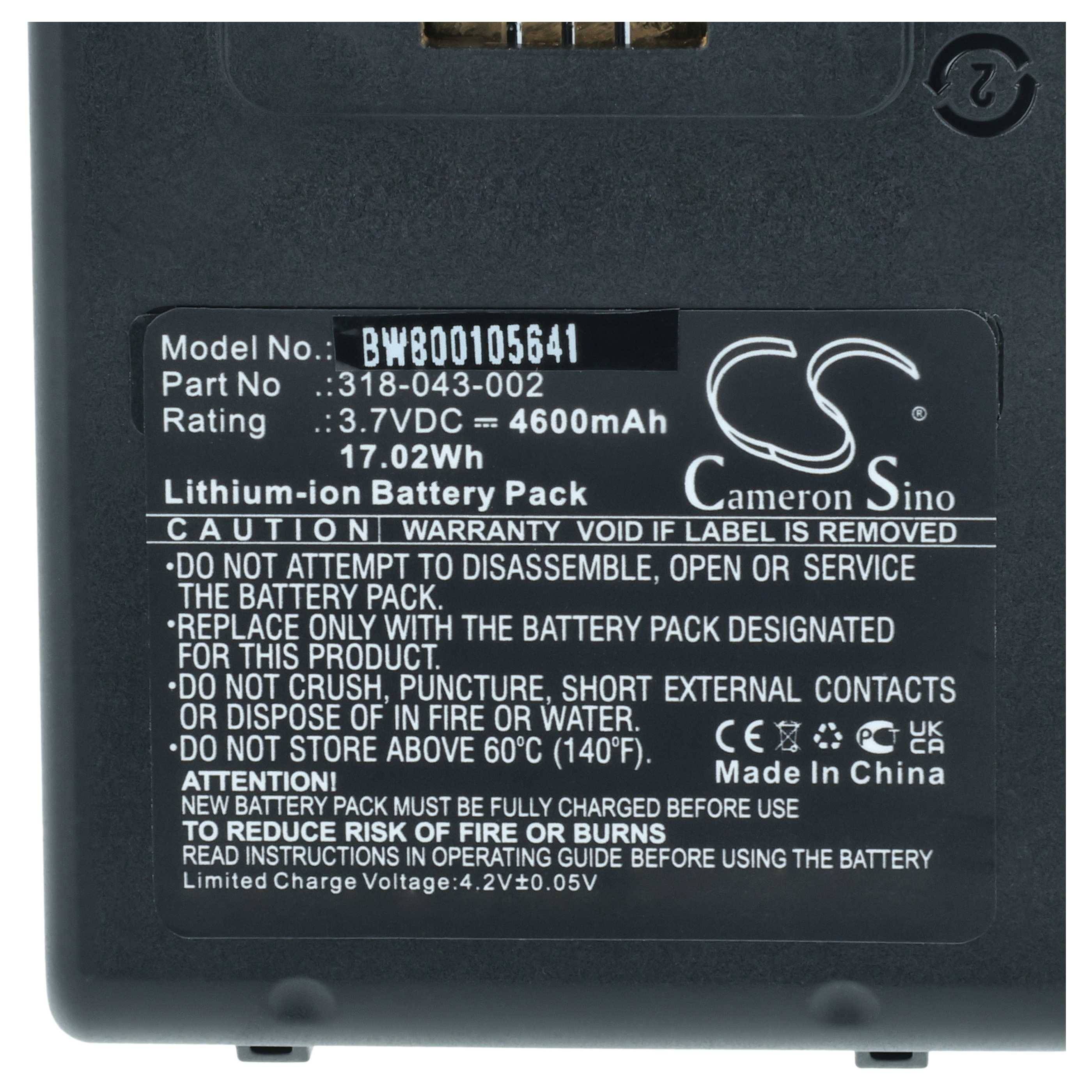vhbw Akku kompatibel mit Intermec CN70e, CN75E, CN70, CN75 Barcodescanner POS (4600 mAh, 3,7 V, Li-Ion)