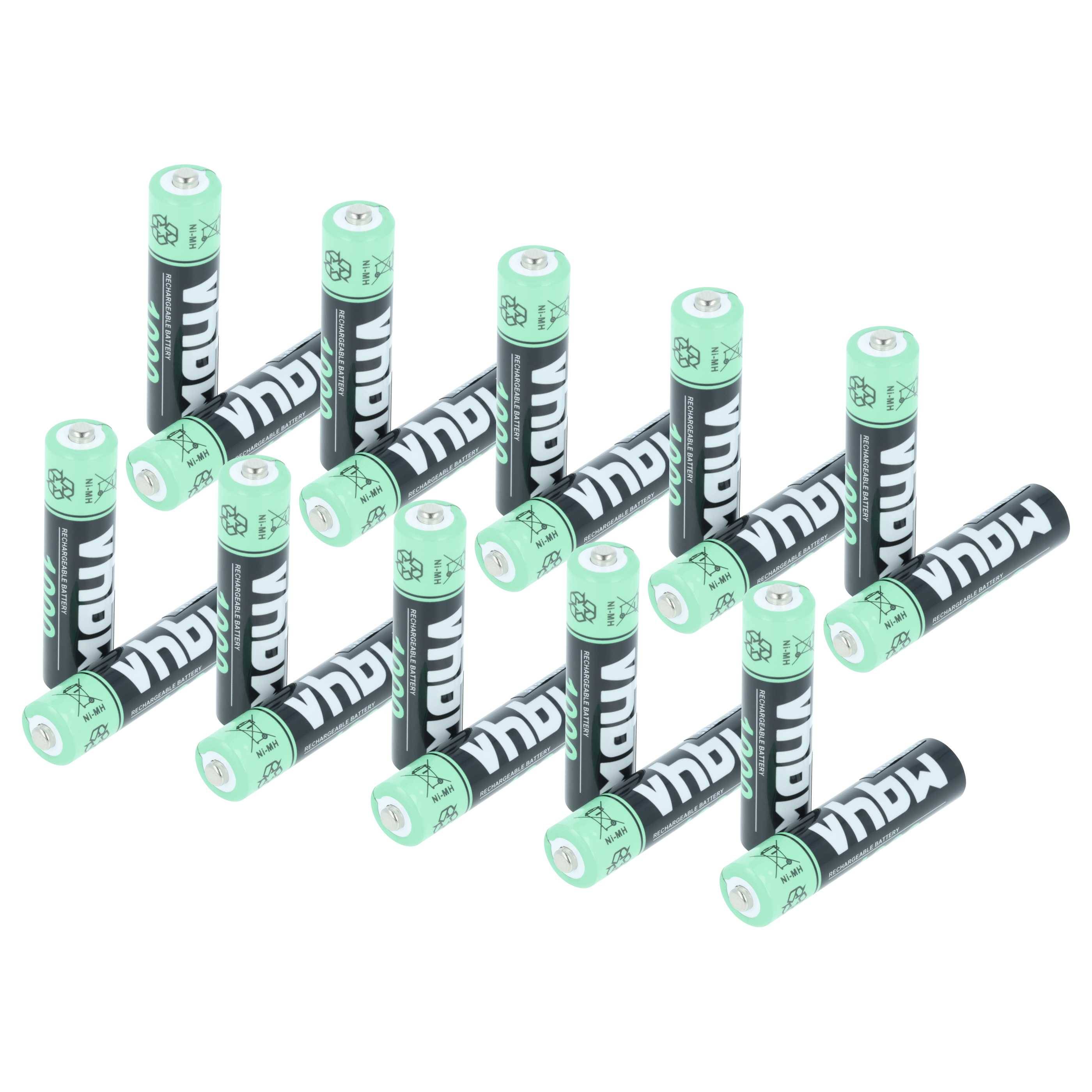 vhbw Universal Akkus AAA, 20 Stück für diverse Geräte - Akkuzellen, 1000 mAh, 1,2 V, NiMH