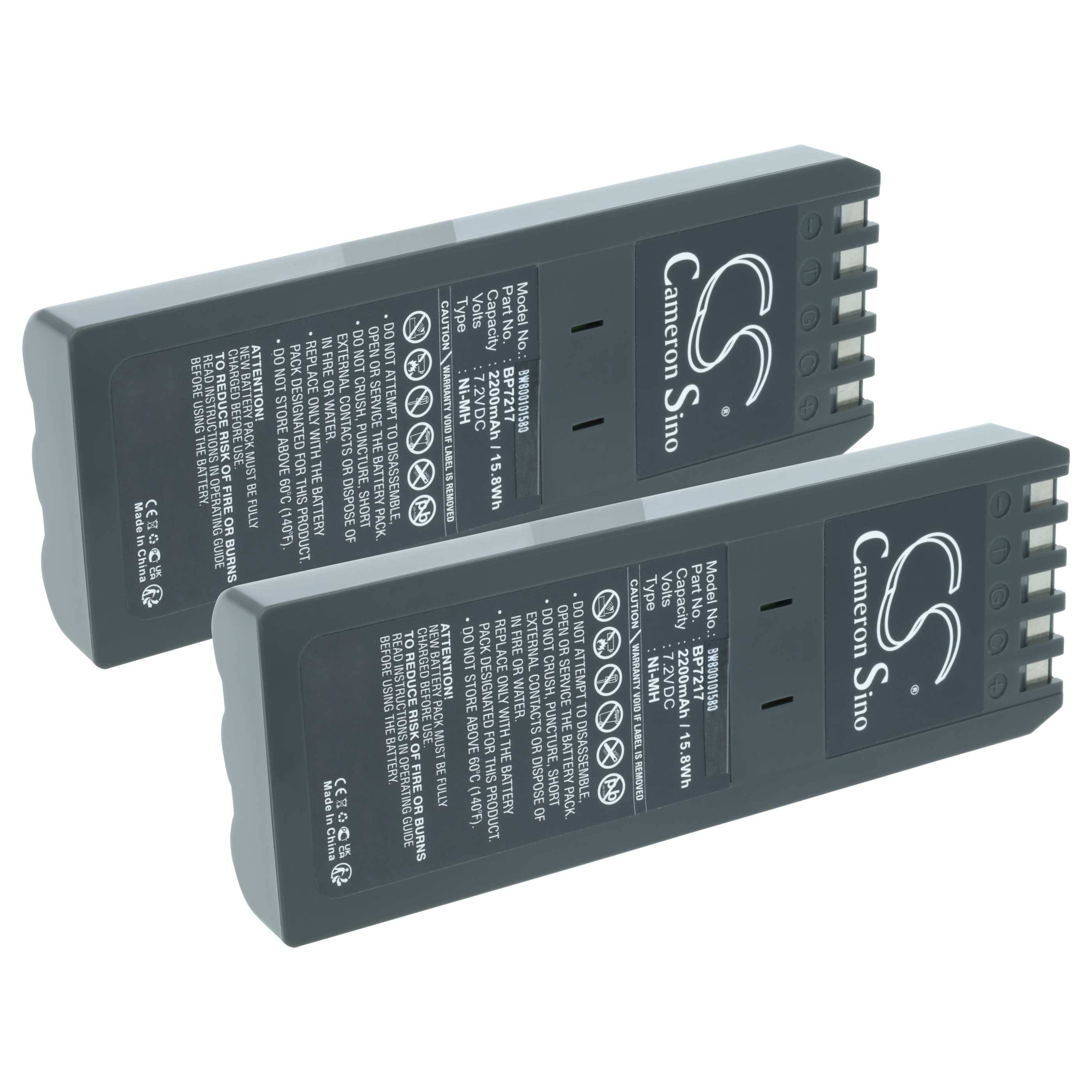 vhbw 2x Akku kompatibel mit Fluke DSP2000, DSP100 Oszilloskop, Messgerät (2200 mAh, 7,2 V, NiMH)