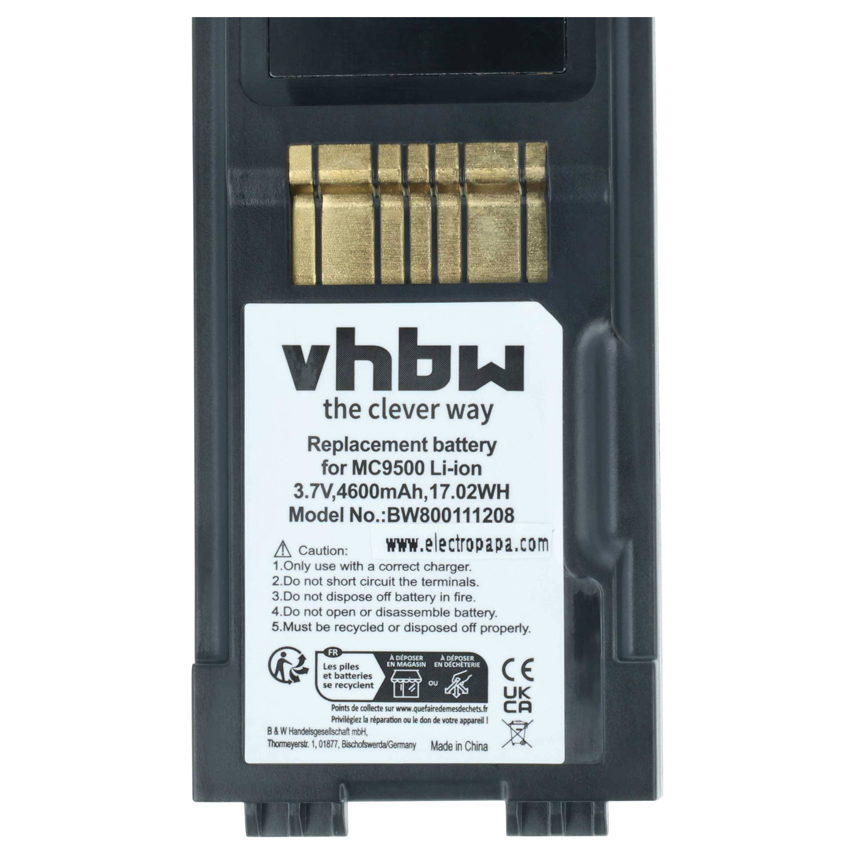 vhbw 2x Akku Ersatz für Symbol 82-111636-01, BTRY-MC95IABA0 für Barcodescanner POS (4600 mAh, 3,7 V, Li-Ion)