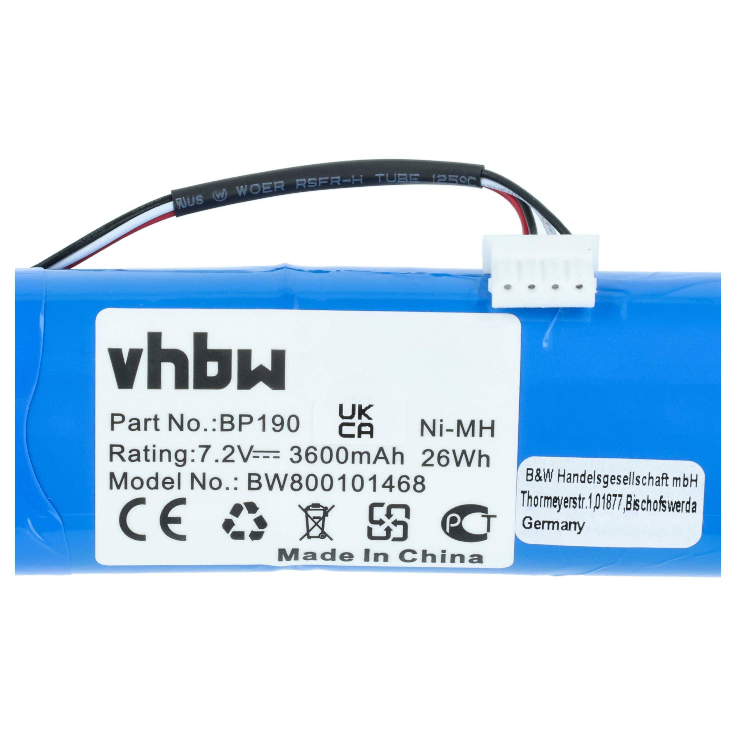 vhbw 2x Akku kompatibel mit Fluke Power Quality Analyzer 434, 435, 433 Oszilloskop, Messgerät (3600 mAh, 7,2 V, NiMH)