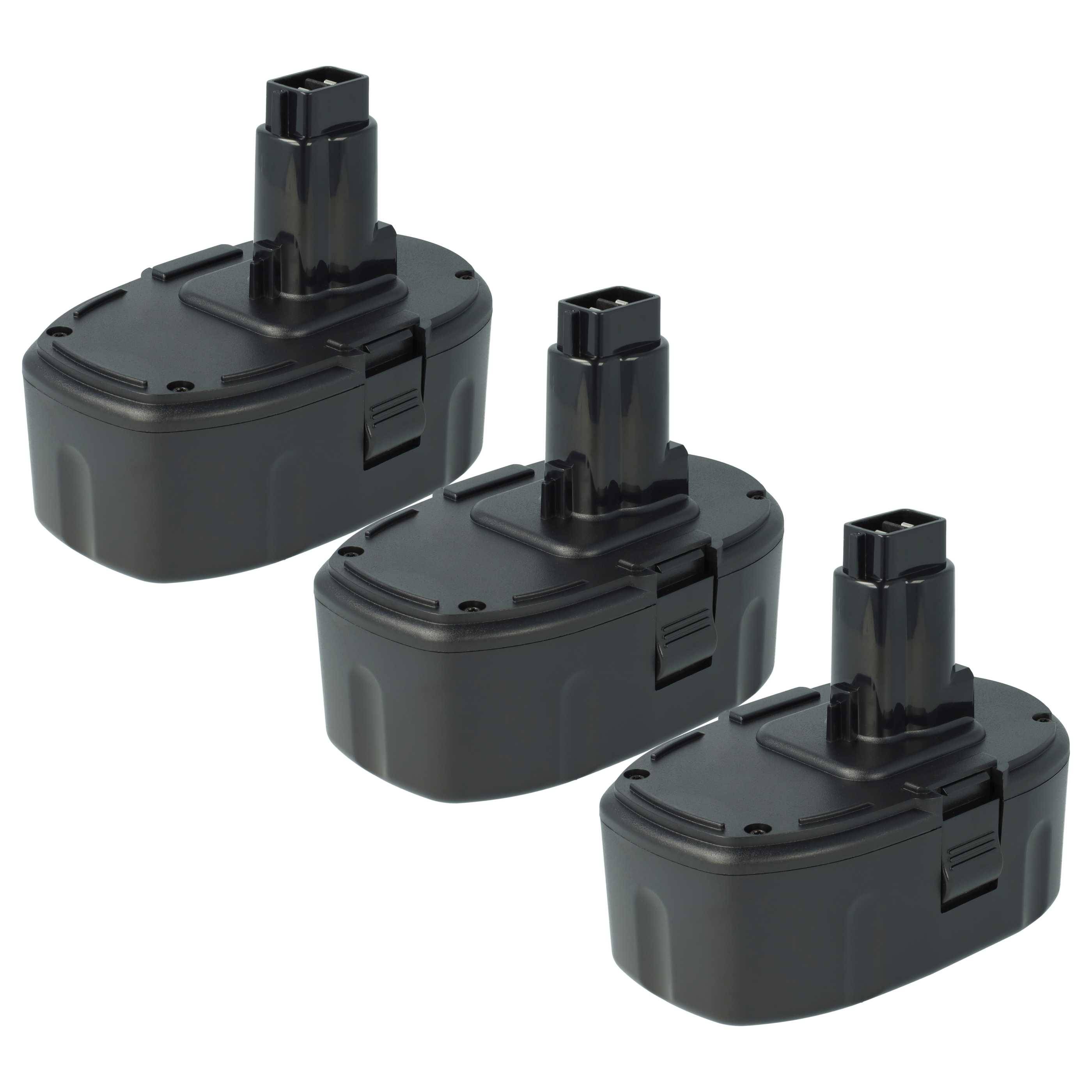 vhbw 3x Akku kompatibel mit Dewalt DW999, DW997K-2, DW998, DW999KQ, DW999K2, DW999K2H, DW999K, DW999K-2 Werkzeug (3000 mAh, Li-Ion, 18 V)
