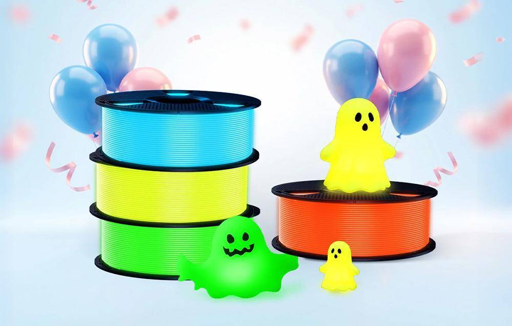 Sunlu PLA Glow In The Dark Filament, 1,75mm, 1kg - Farbton: Tech Blue