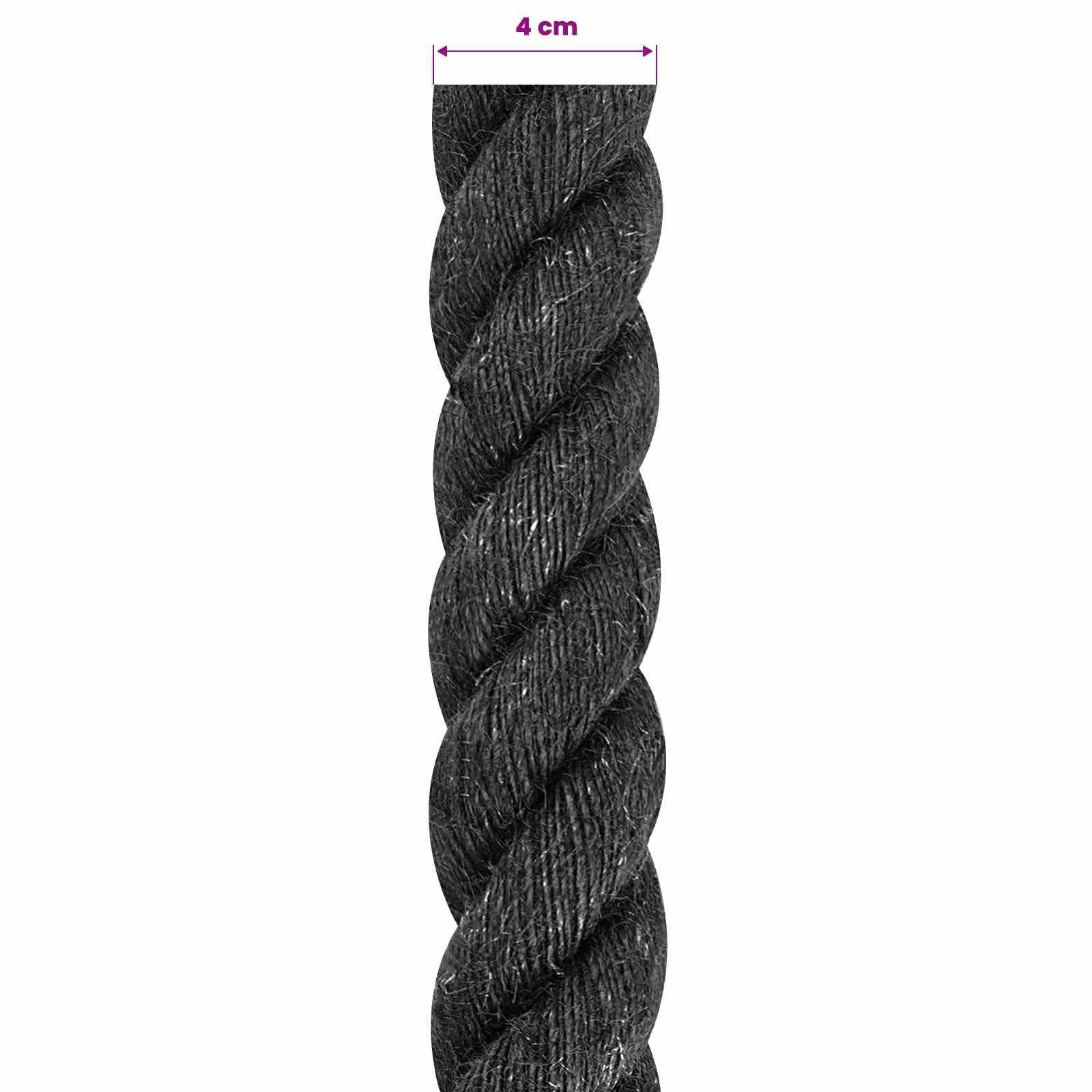 vidaXL Juteseil 40 Schwarz 100% Tossa Jute